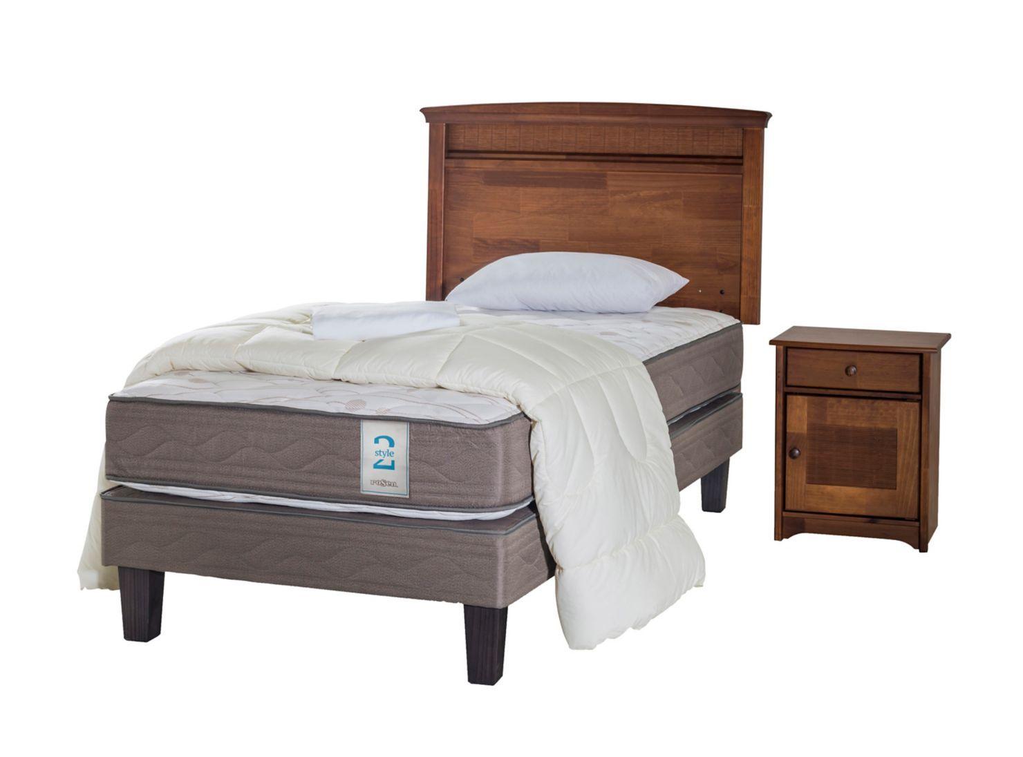 Cama Europea New Style 2 1.5 Plazas + Set Veneto + Set Textil-0