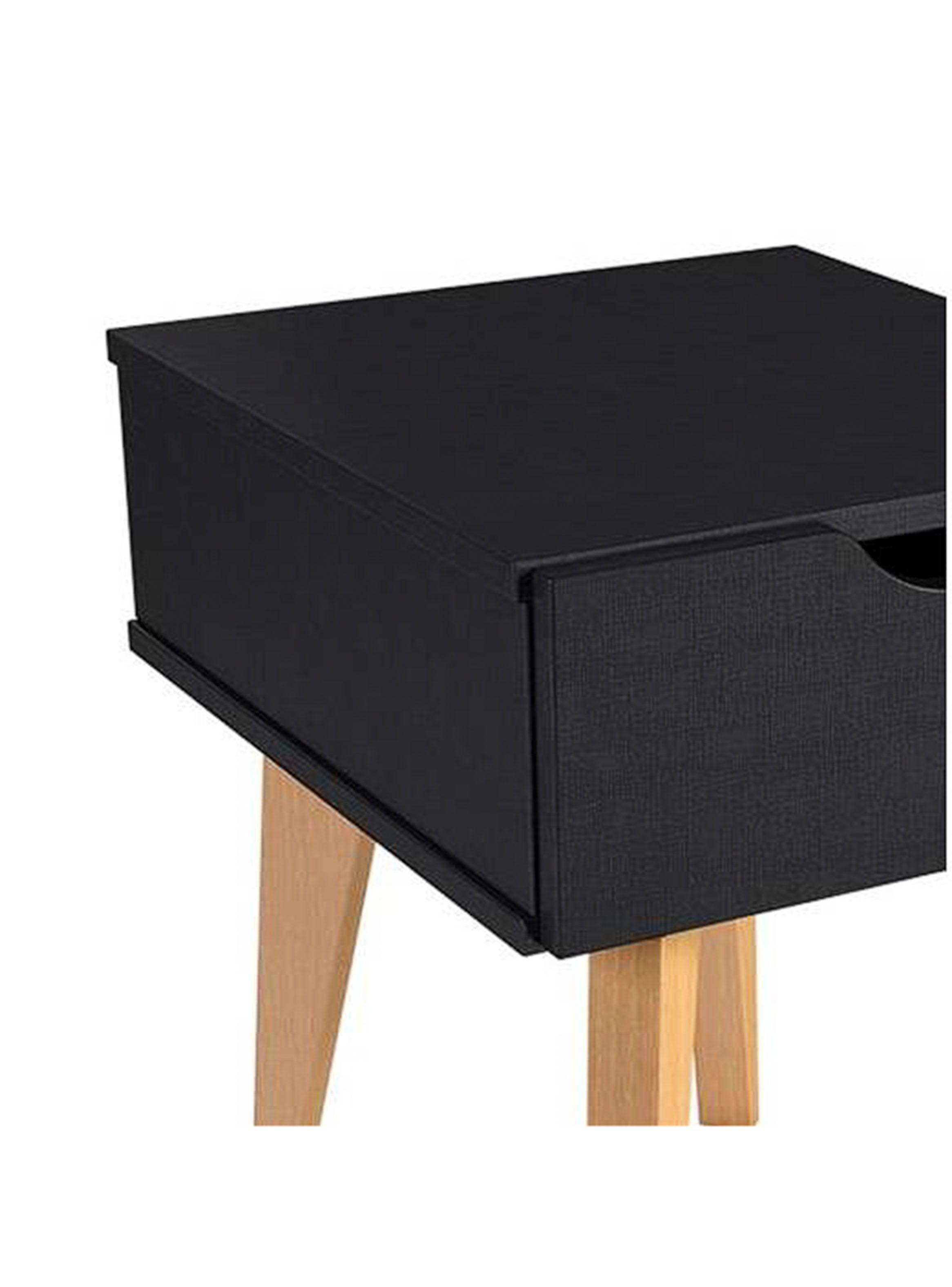 Velador Nordic con Cajón Negro-2