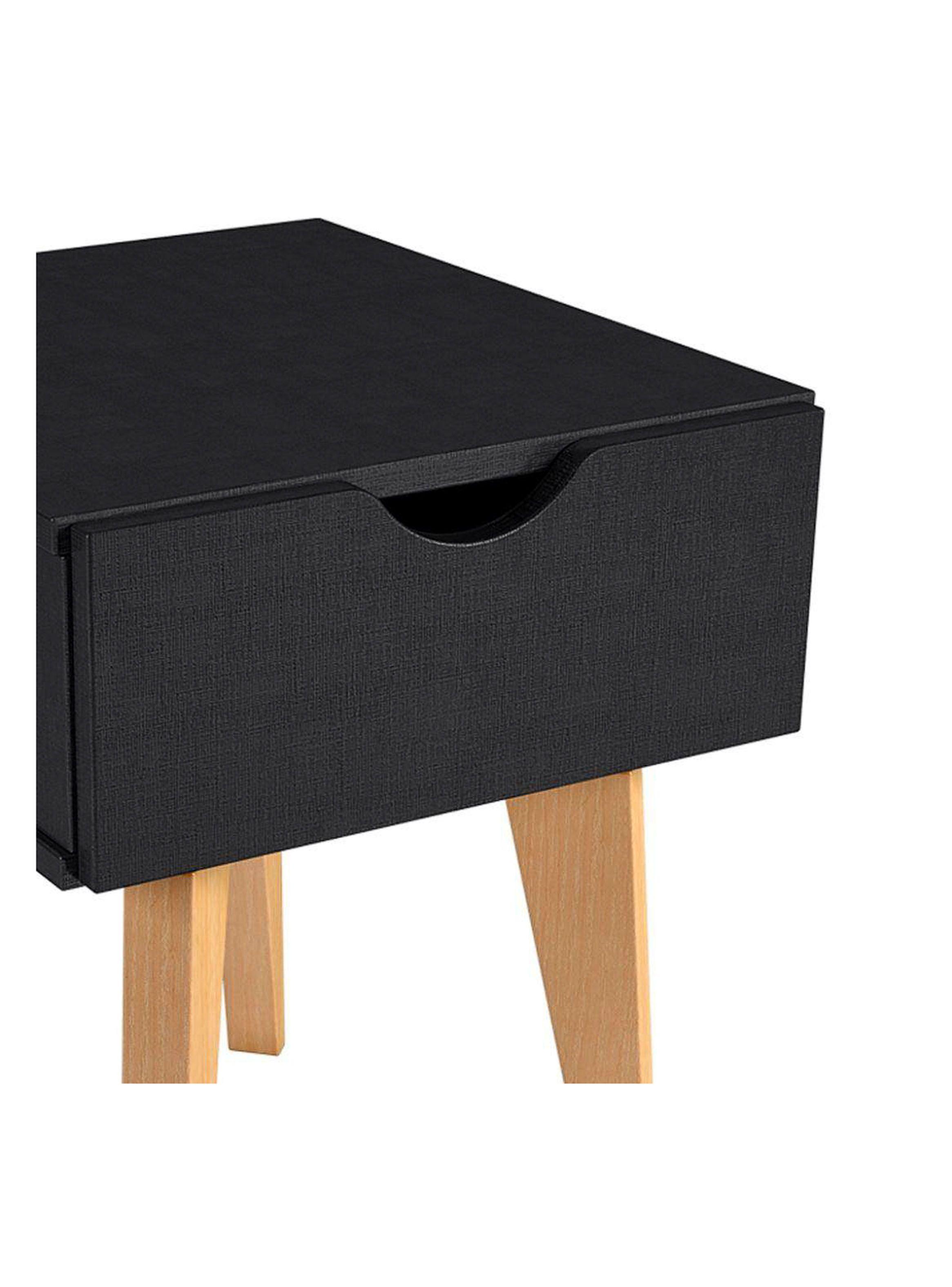 Velador Nordic con Cajón Negro-3
