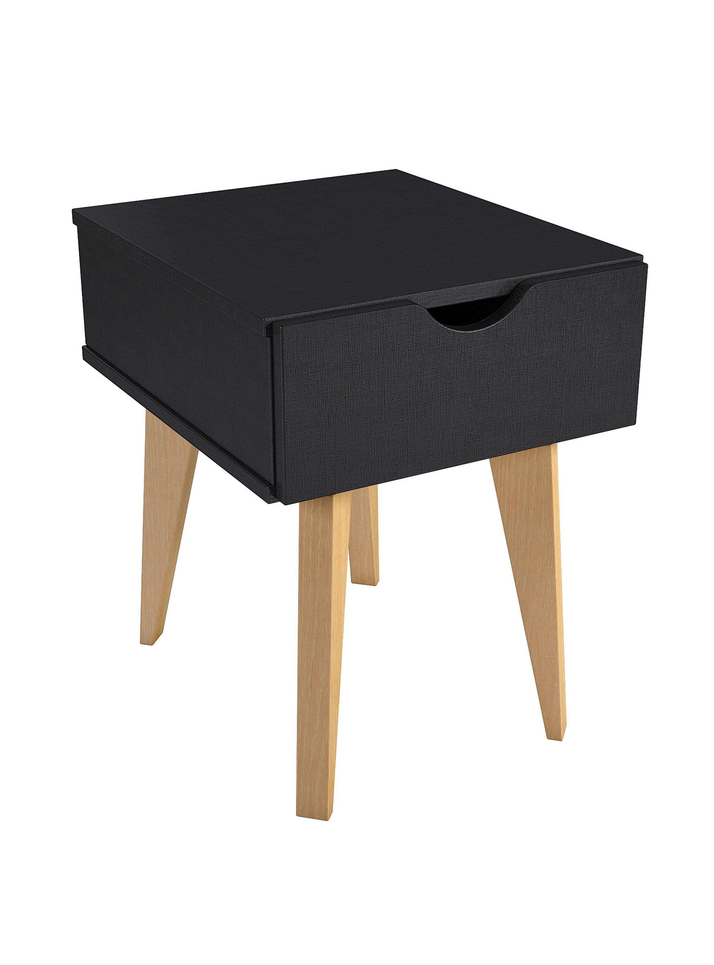Velador Nordic con Cajón Negro-0