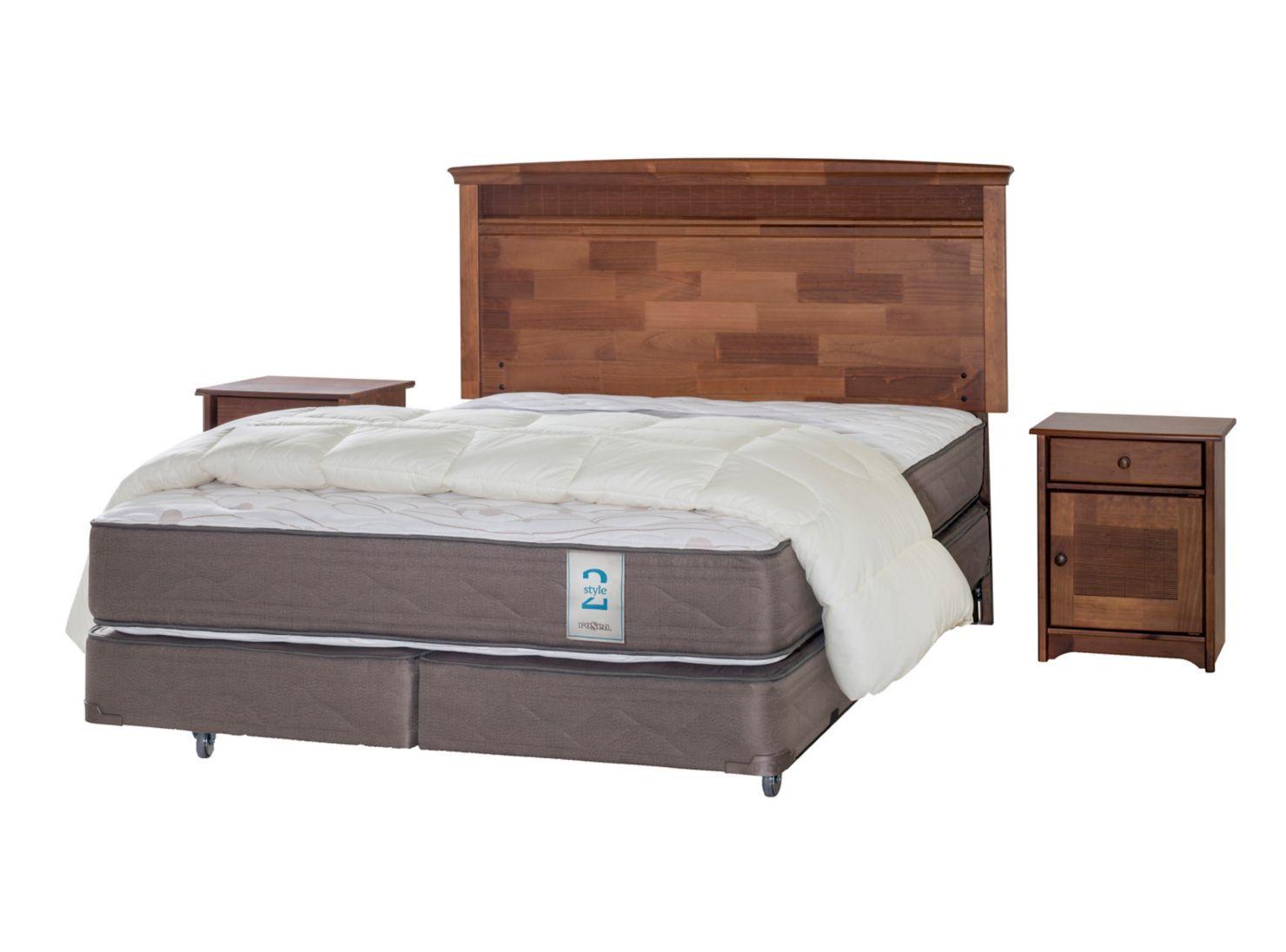 Box Spring New Style 2 King + Set Veneto + Plumón-0
