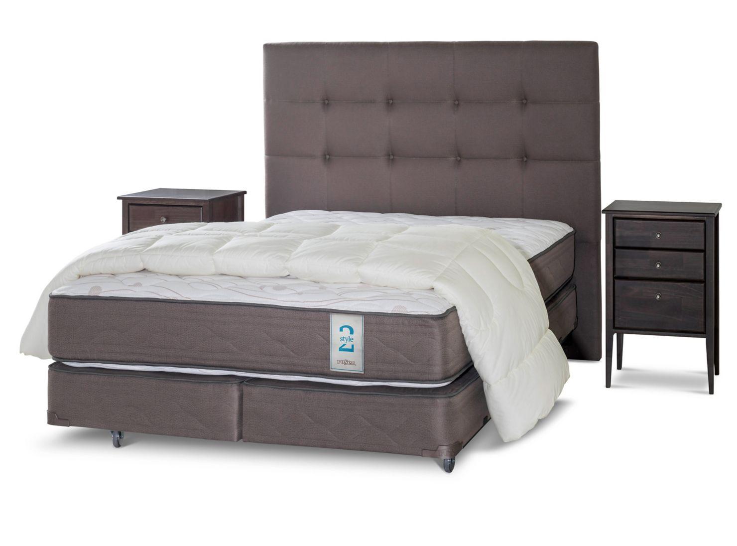 Box Spring New Style 2 King + Set Issey + Plumón-0