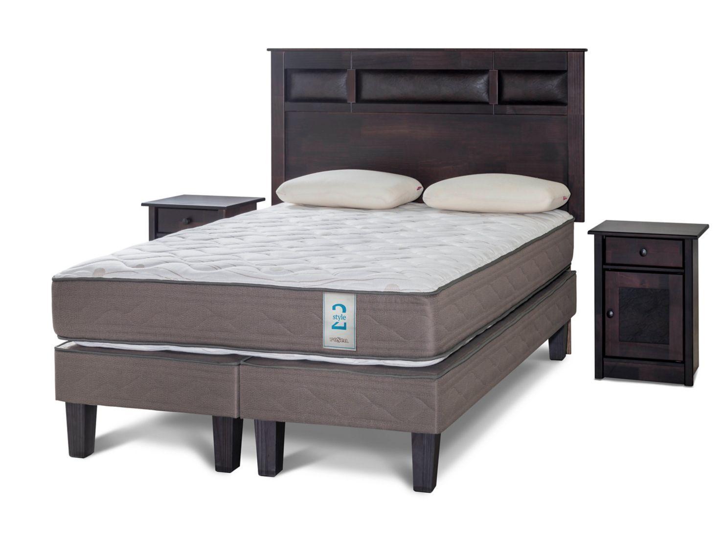 Cama Europea New Style 2 King + Set Bilbao + Almohadas Memory Max-0