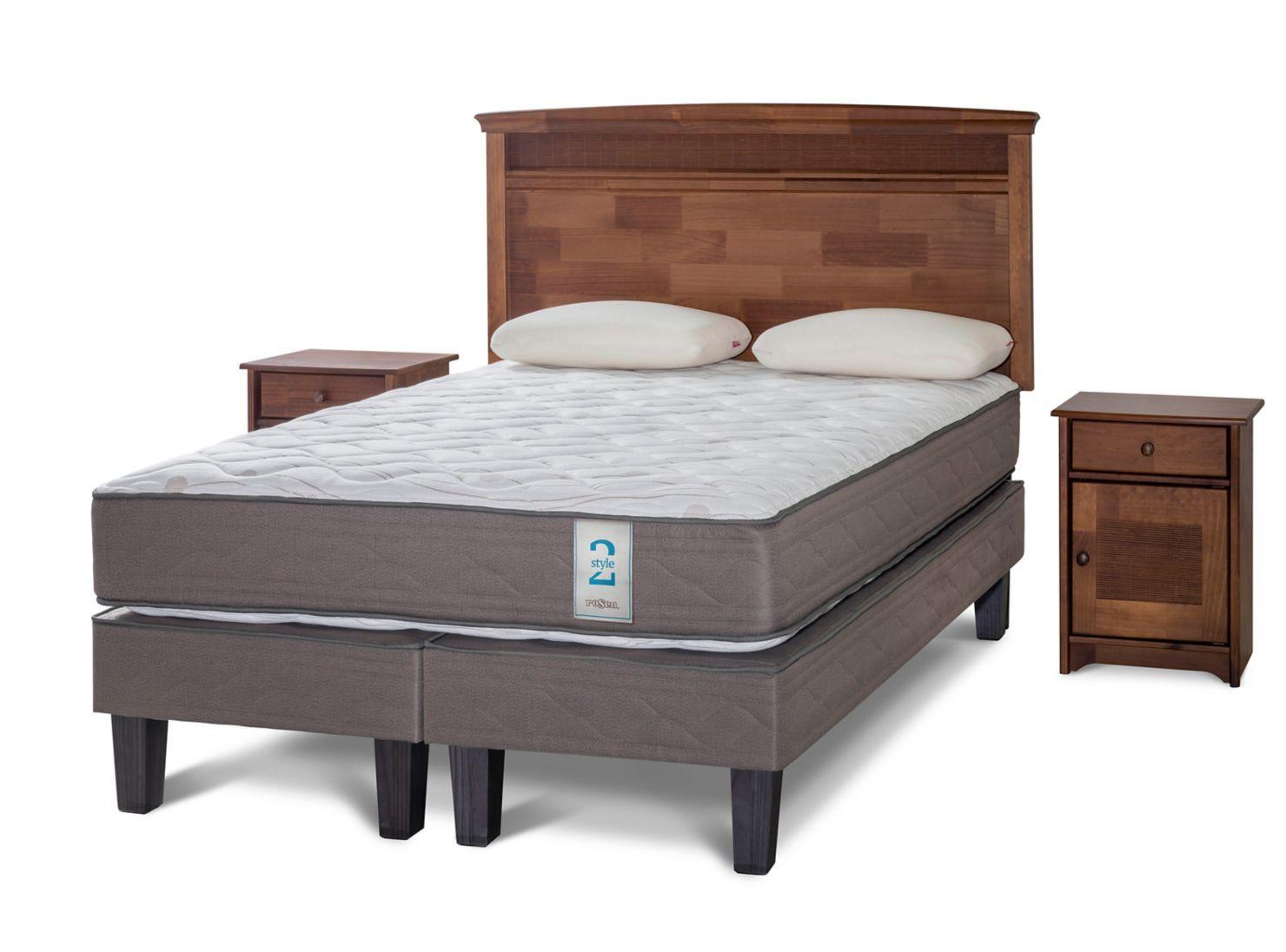 Cama Europea New Style 2 King + Set Veneto + Almohadas Memory Max-0