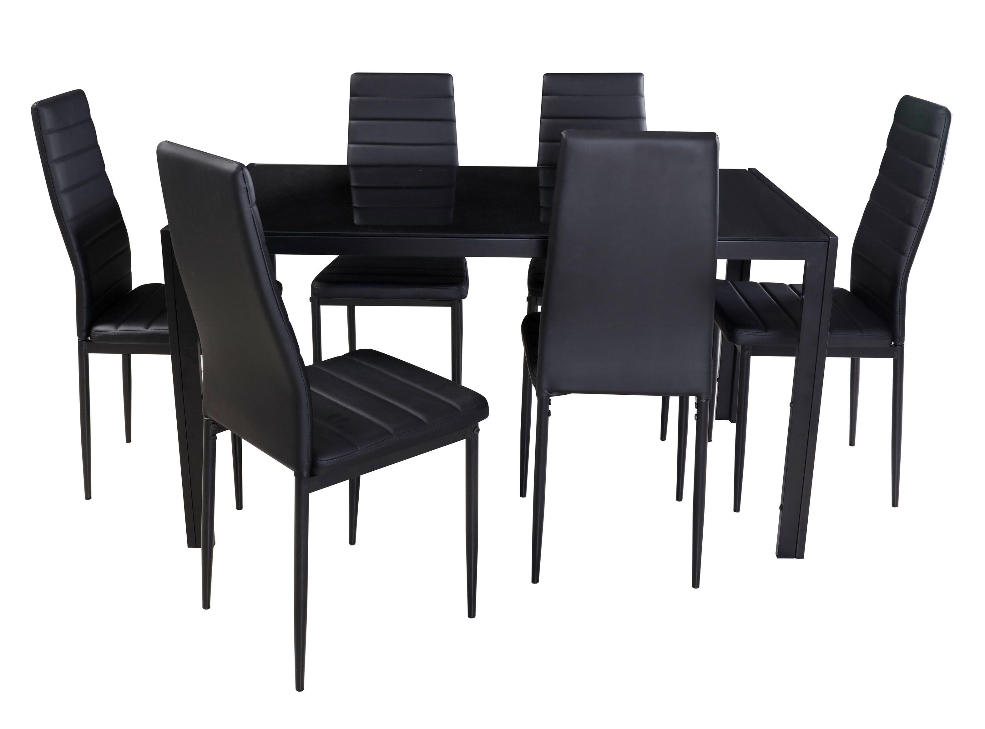 Juego de Comedor Black + 6 Sillas-1