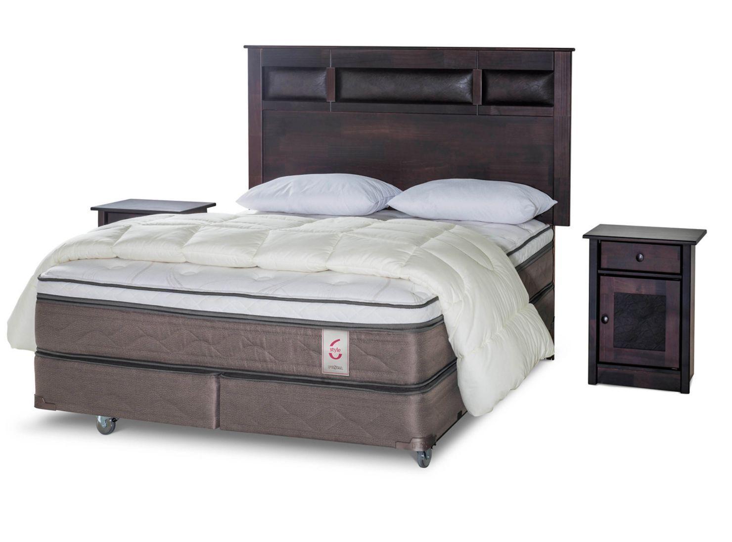 Box Spring New Style 6 King + Set Bilbao + Almohadas + Plumón-0