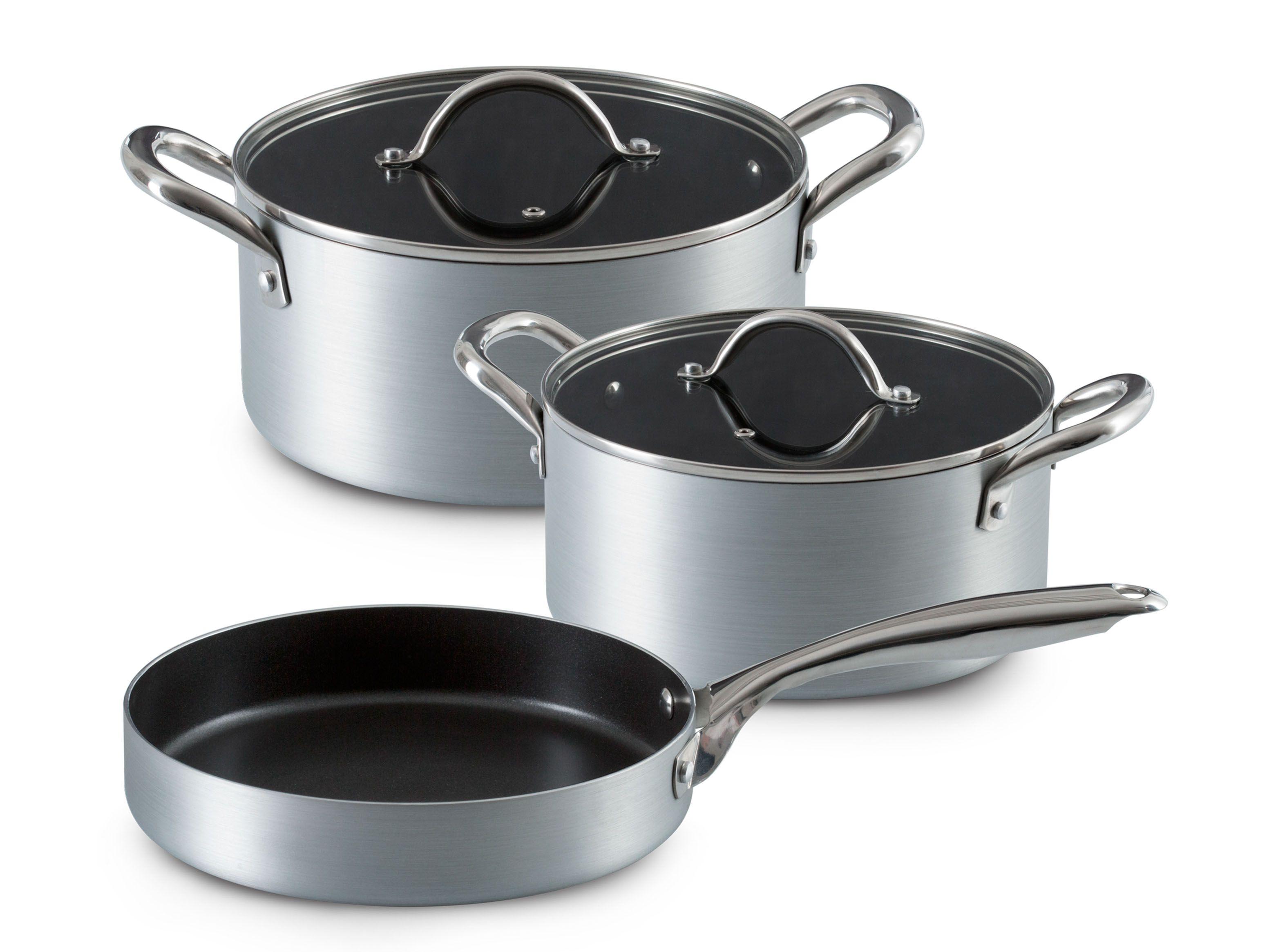 Batería Cocina Antiadherente 5 Piezas Silver Industrial-0
