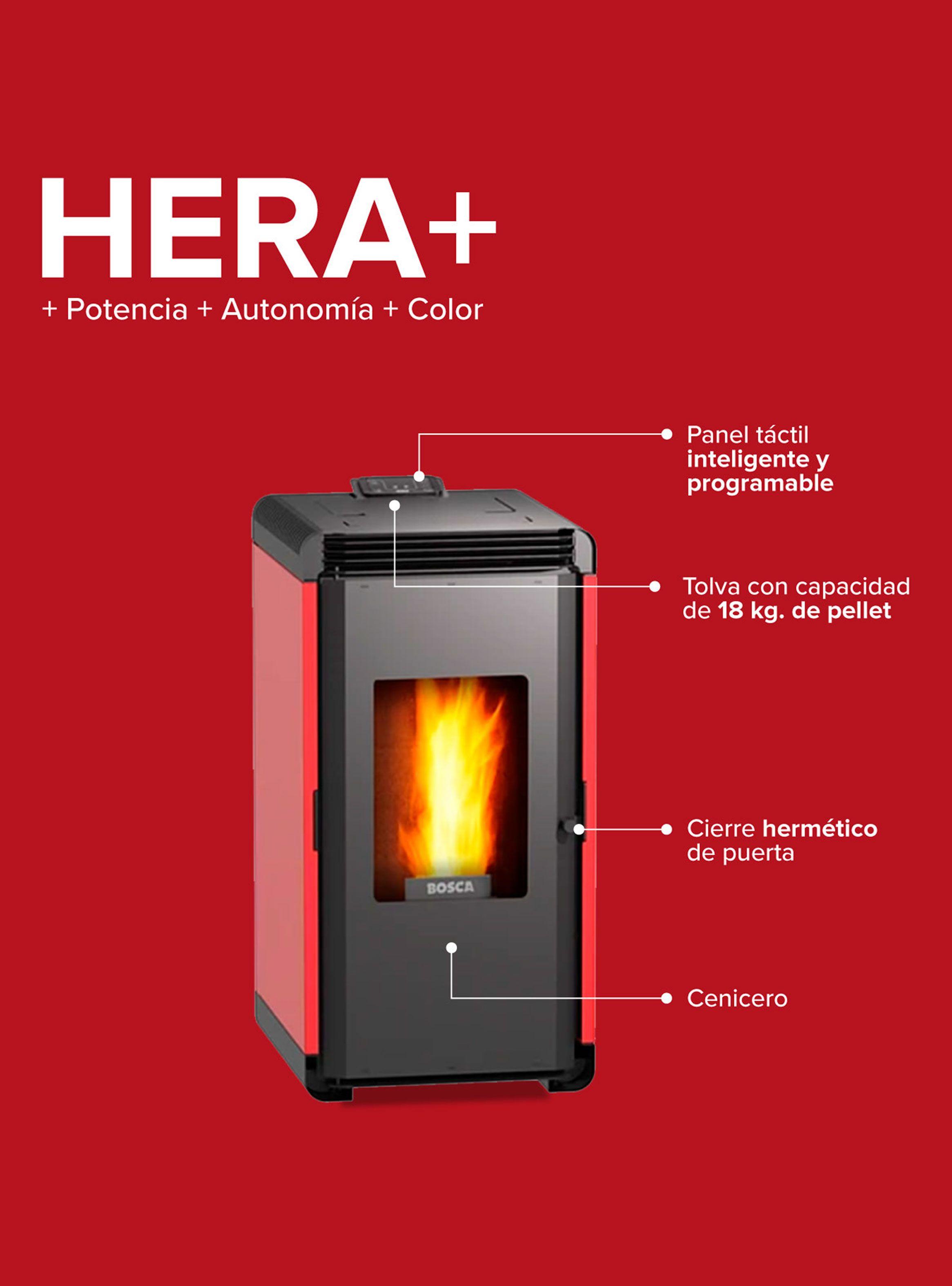Estufa a Pellet Hera+ Rojo-3