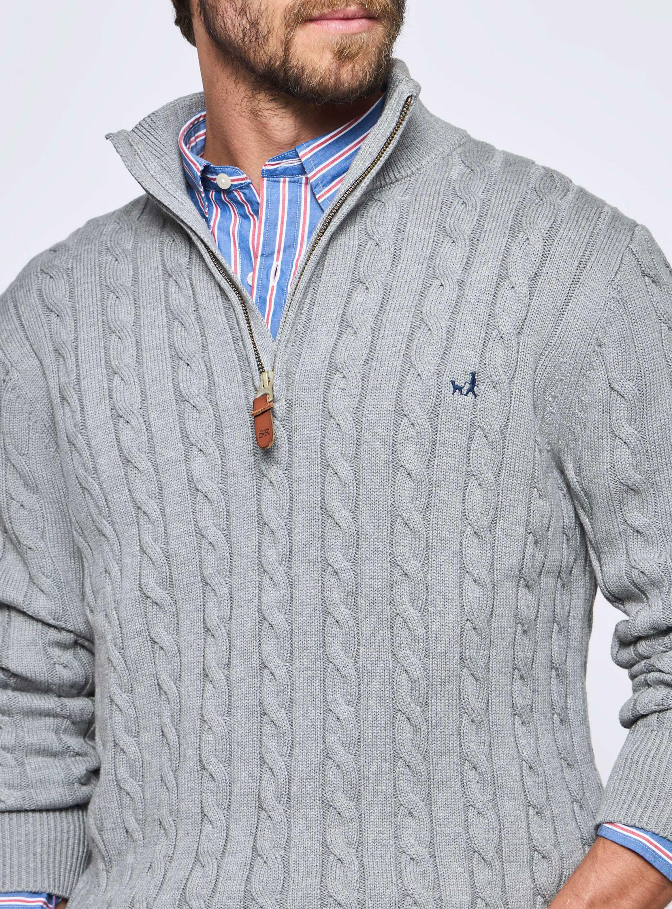 Sweater Trezado Row Medio Cierre-2