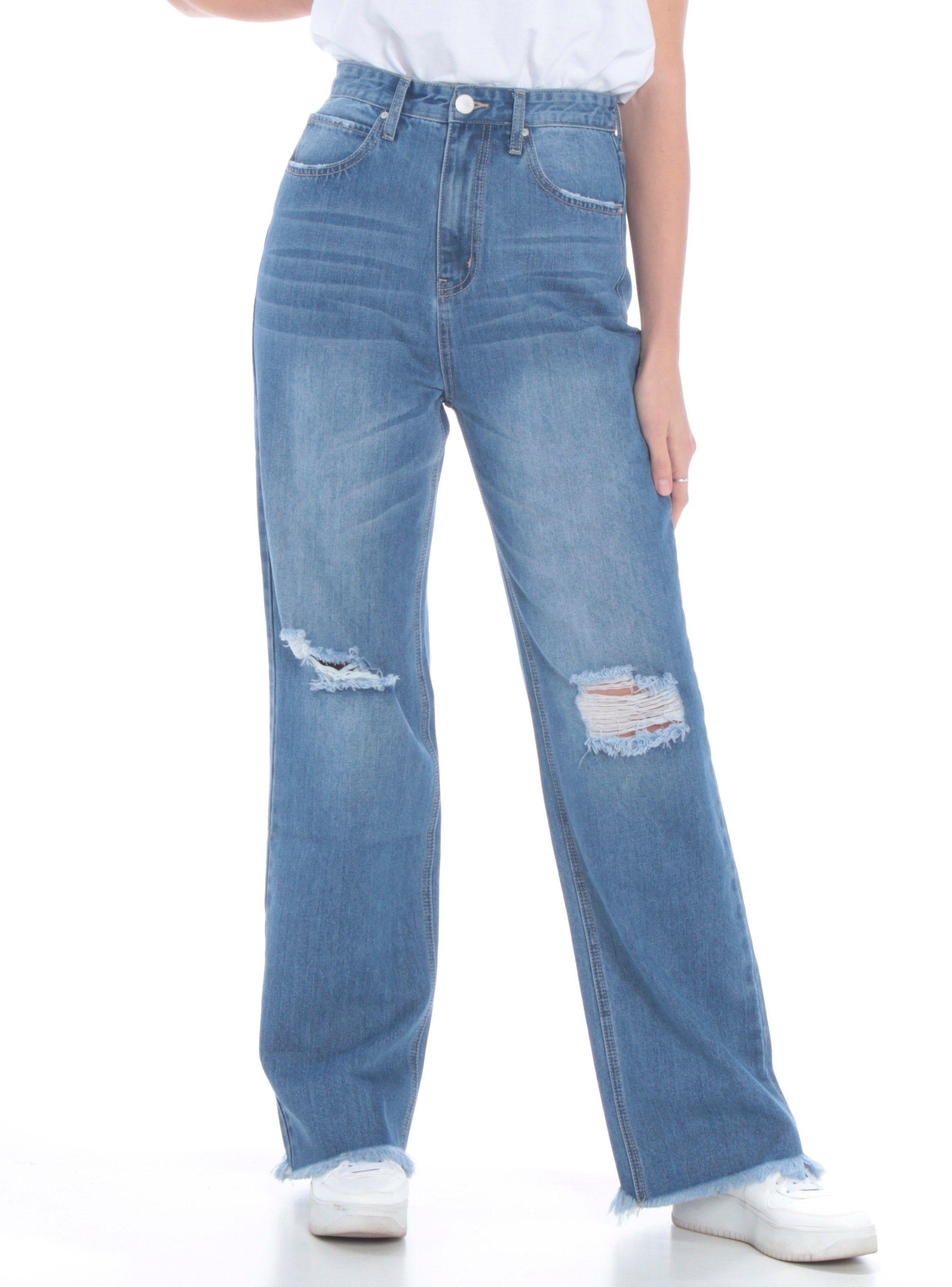 Jeans Wados Wide Leg Pretina 1 Botón-0