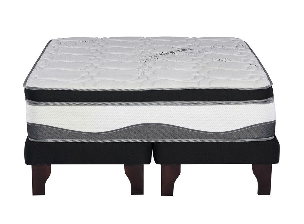 Cama Europea Negra Máximo Carbono 2 Plazas Base Dividida-1