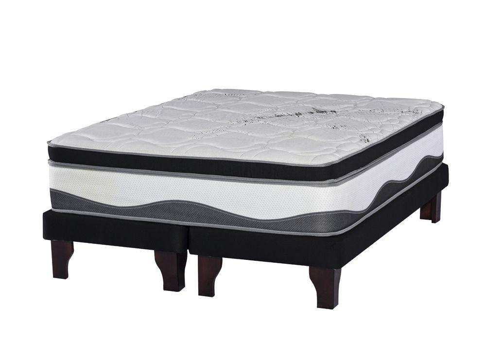 Cama Europea Negra Máximo Carbono 2 Plazas Base Dividida-0