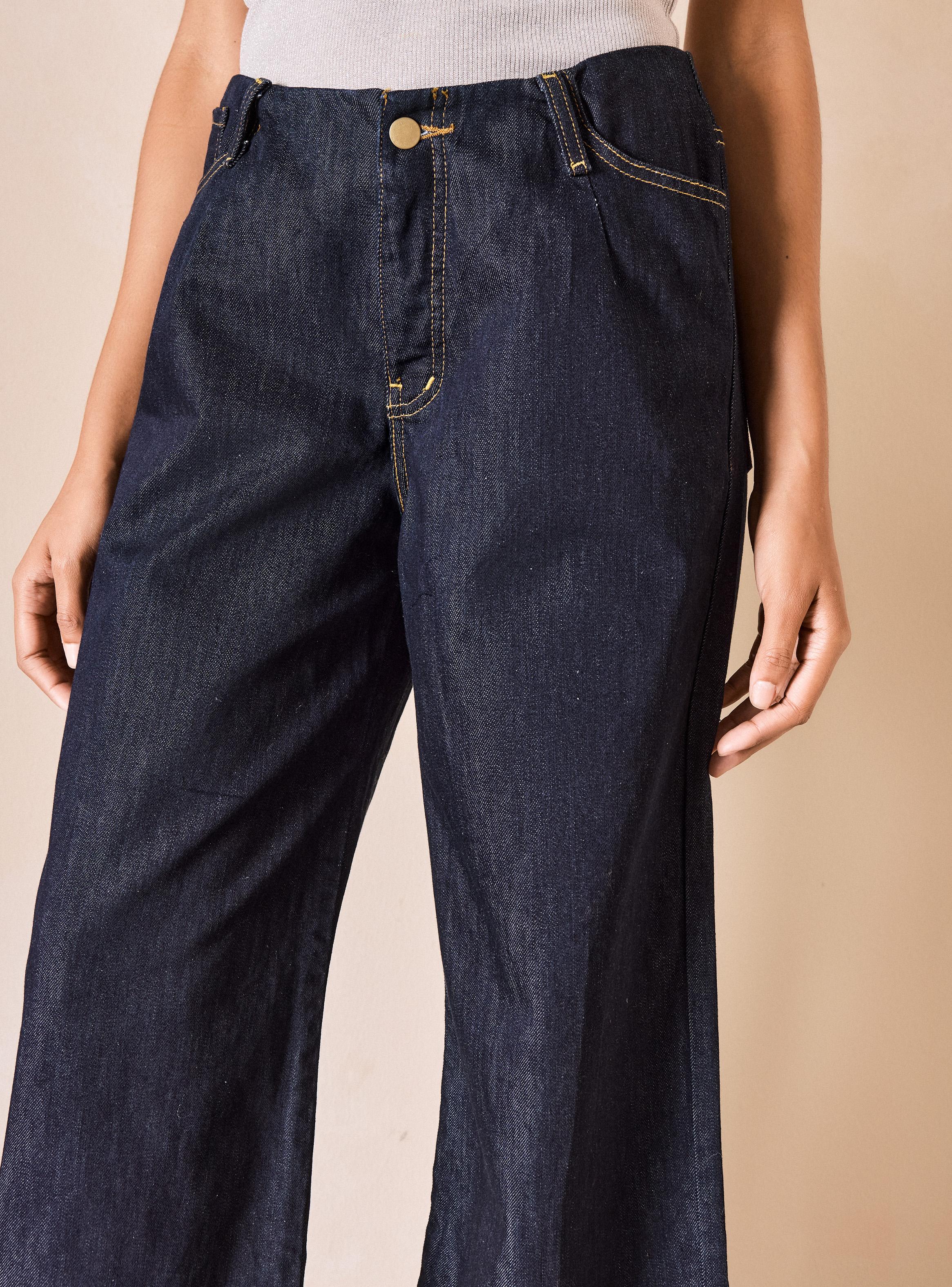 Jeans Wide Leg sin Pretina y Pinzas-2