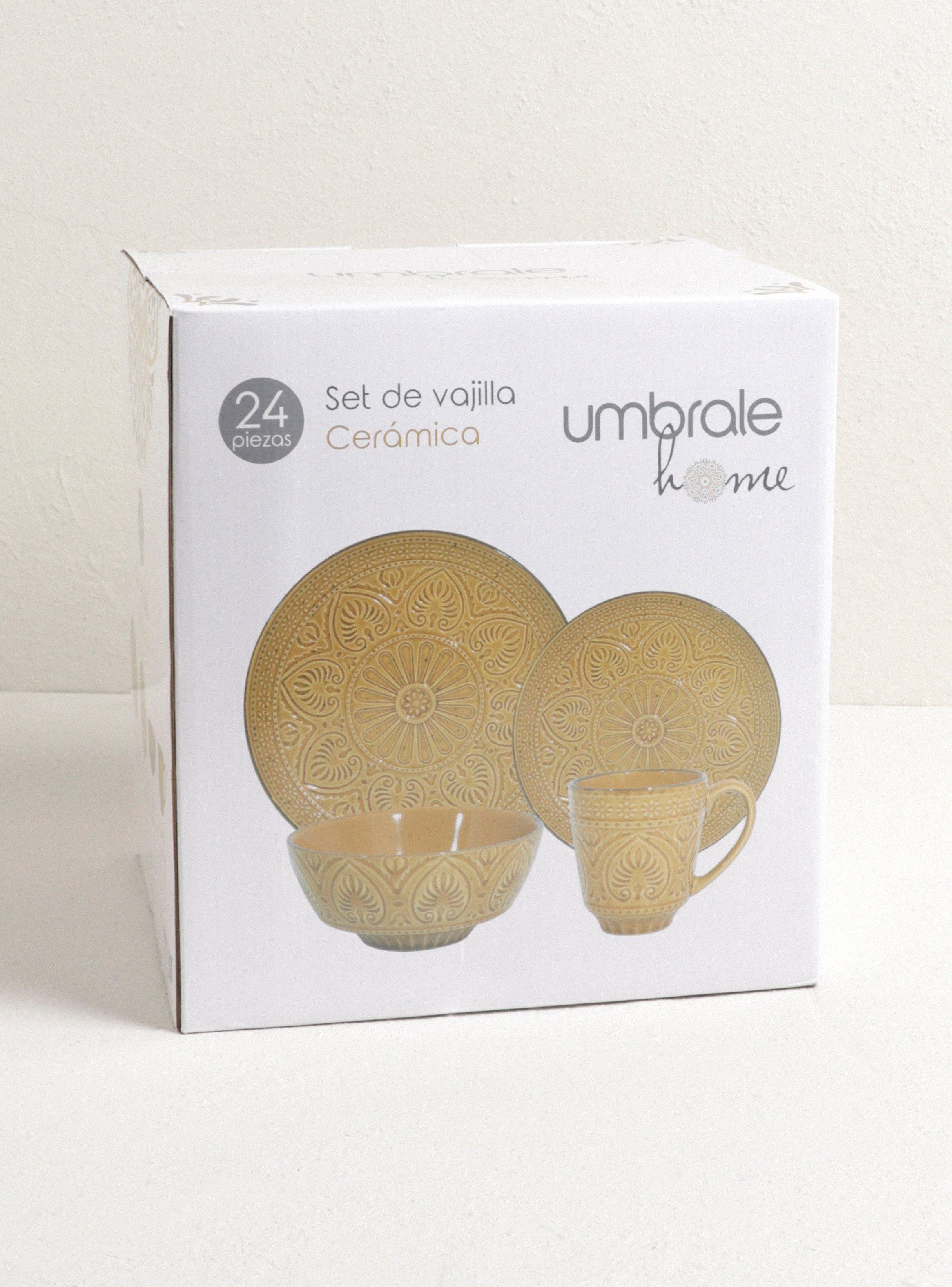 Set Vajilla 24 Piezas Mostaza Cerámica-7