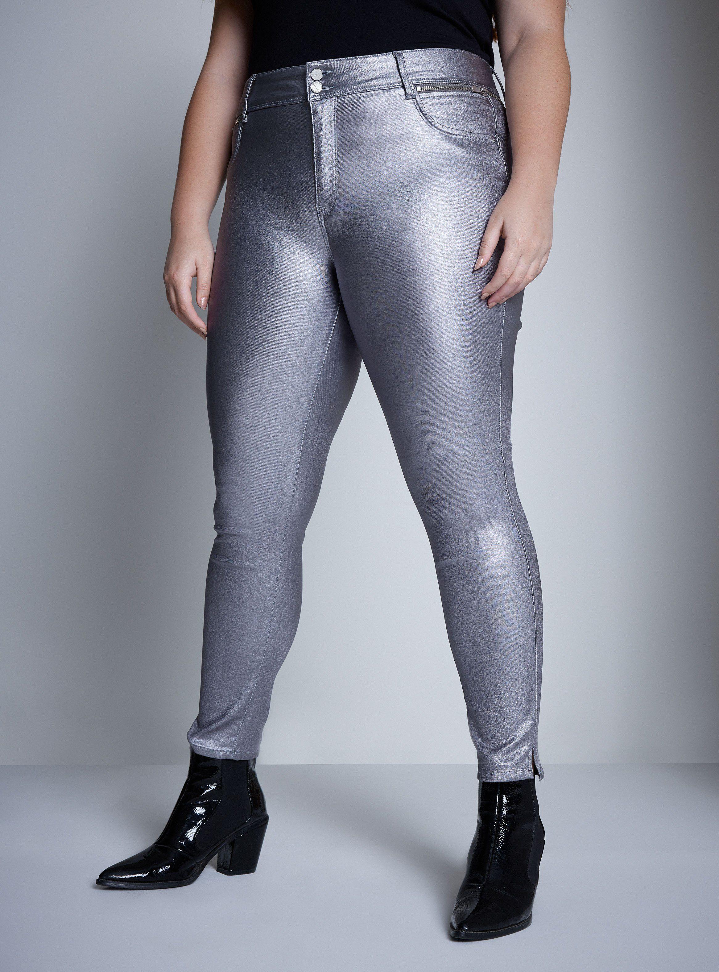 Jeans Efecto Piel Detalle Cierre-0