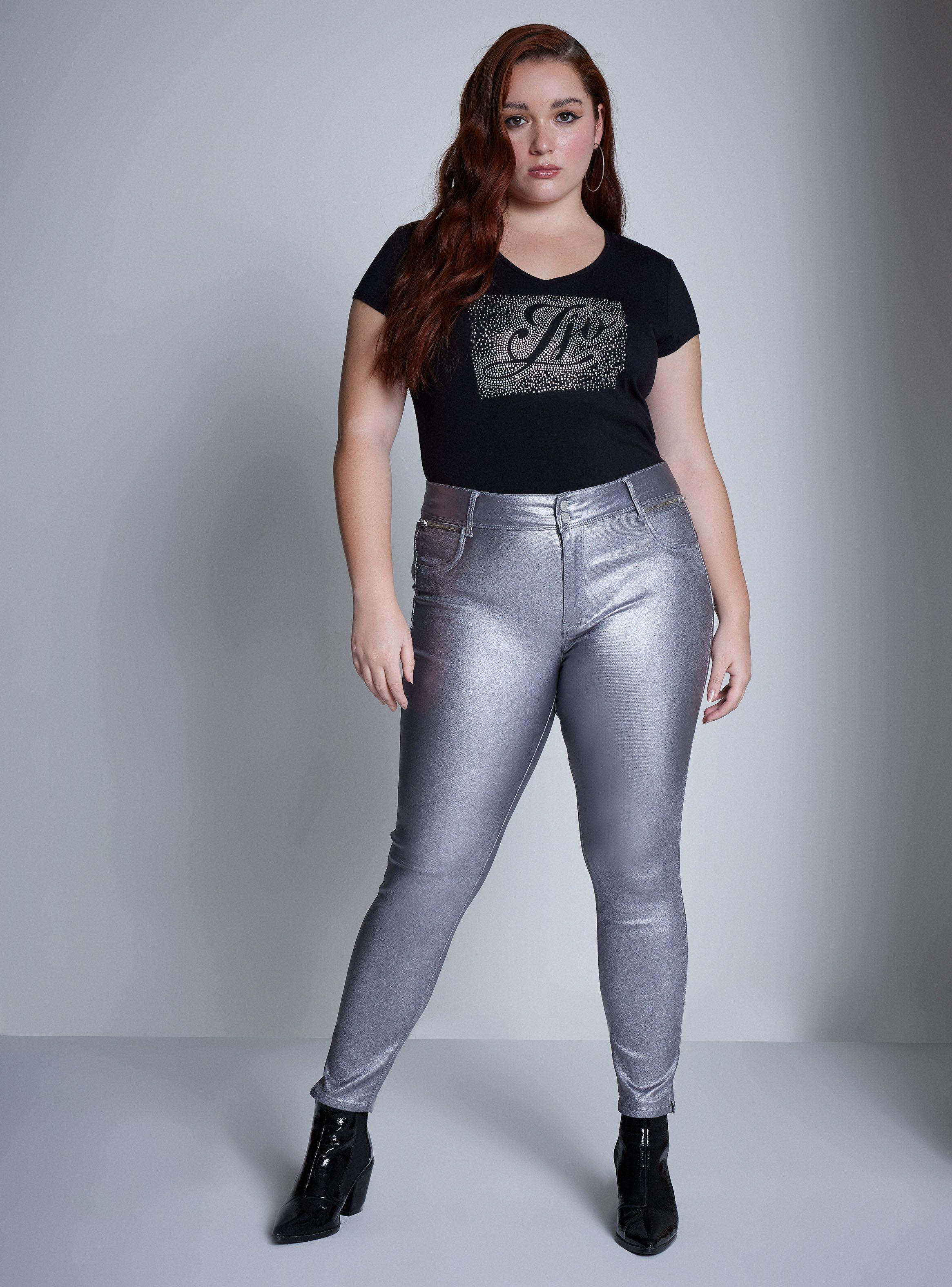 Jeans Efecto Piel Detalle Cierre-4