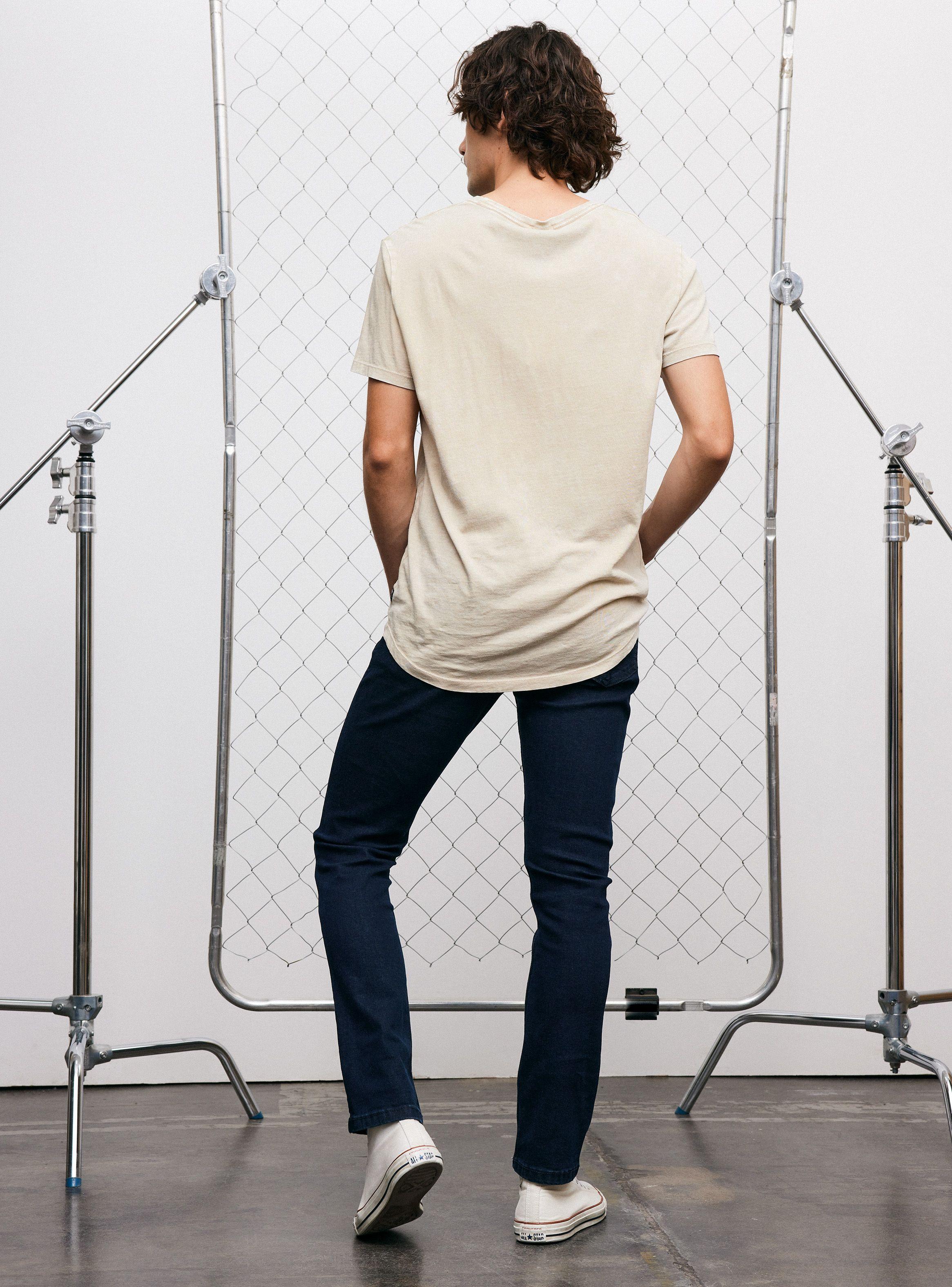 Jeans Cinco Bolsillos Skinny Lavado Azul Oscuro-5