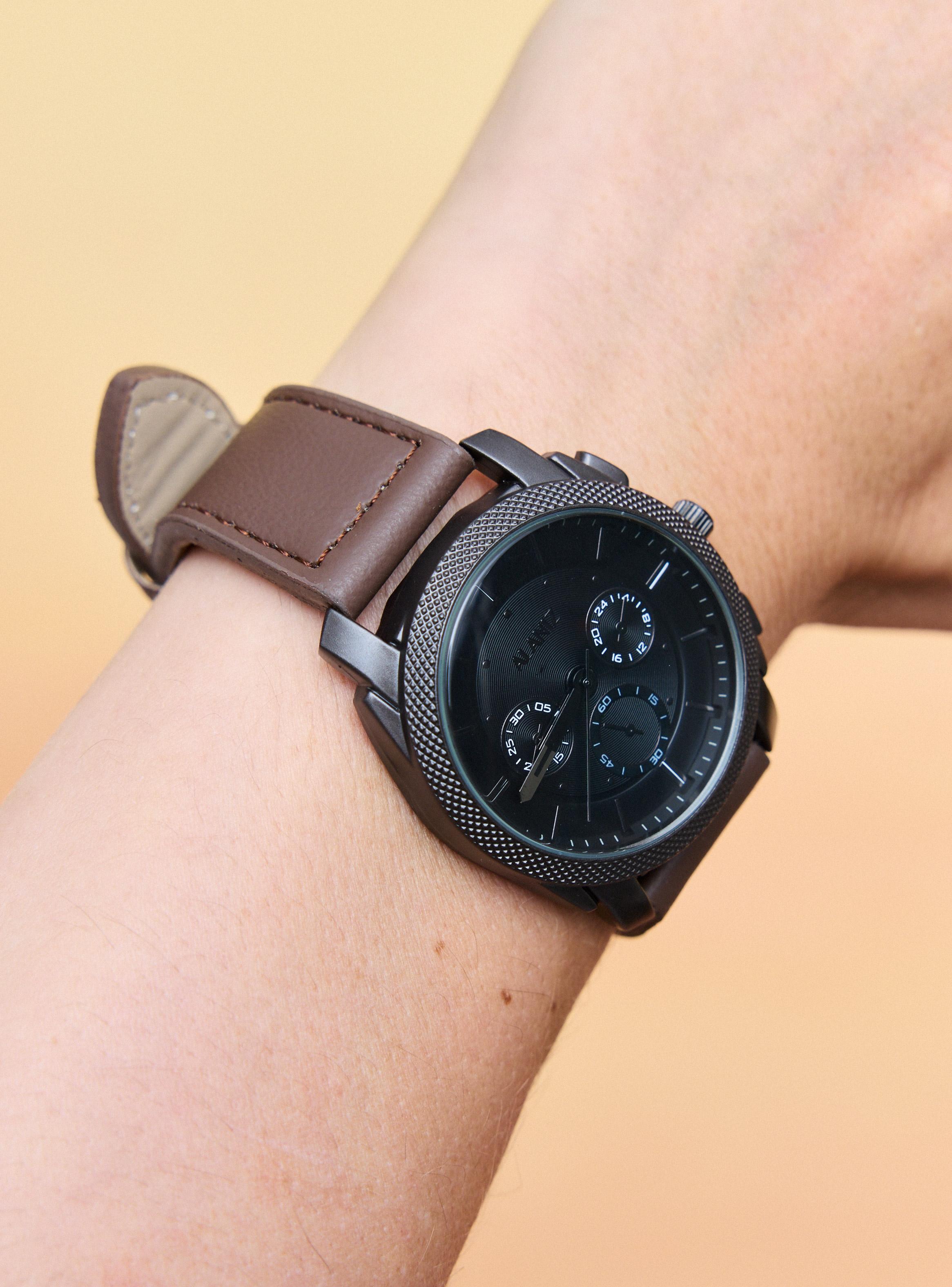 Pack Reloj Análogo Brown Hombre + Strap Anteojos-6