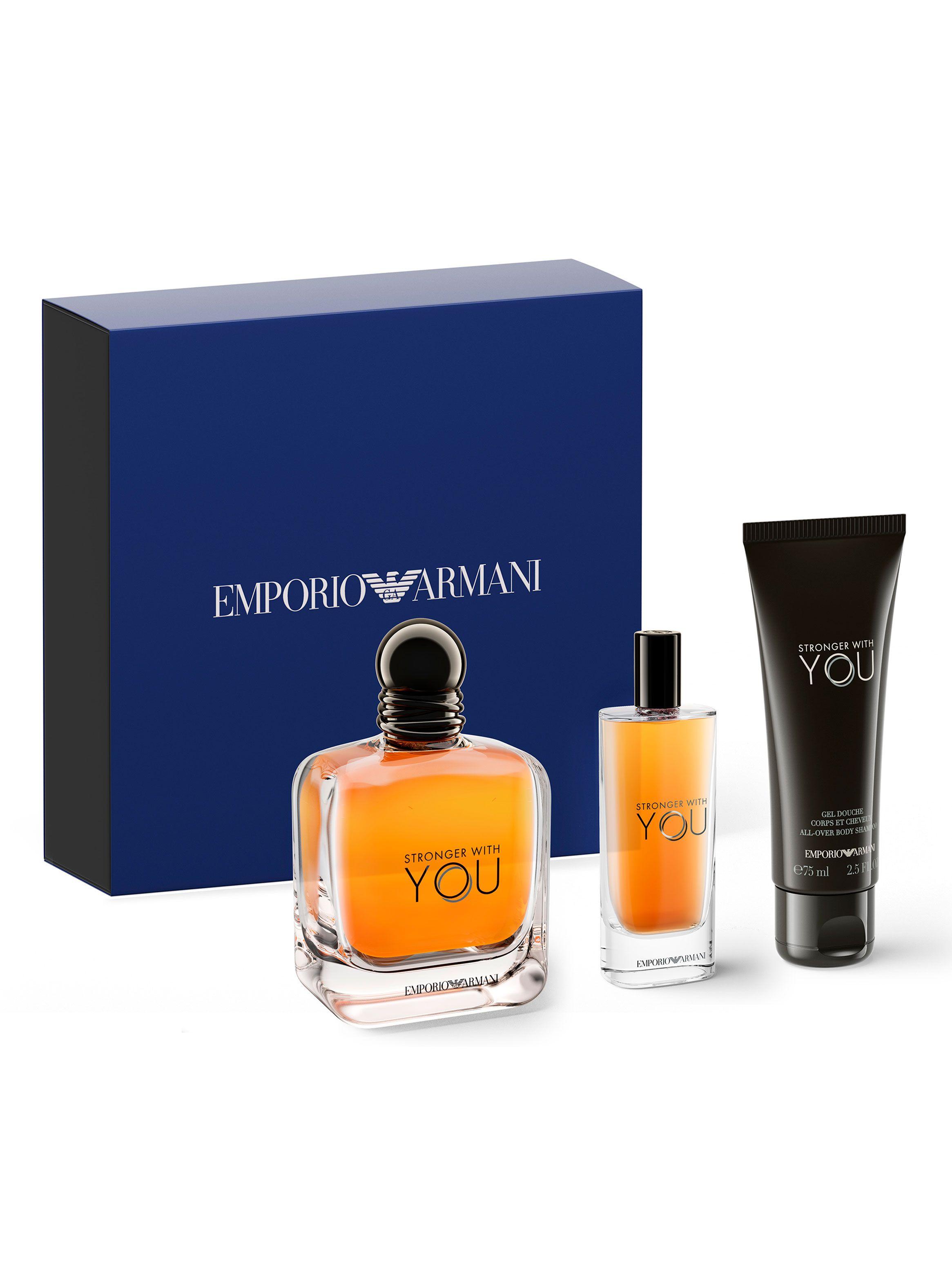 Set Perfume Giorgio Armani Stronger With You EDT Hombre 100 ml + EDT 15 ml + Gel 75 ml-1
