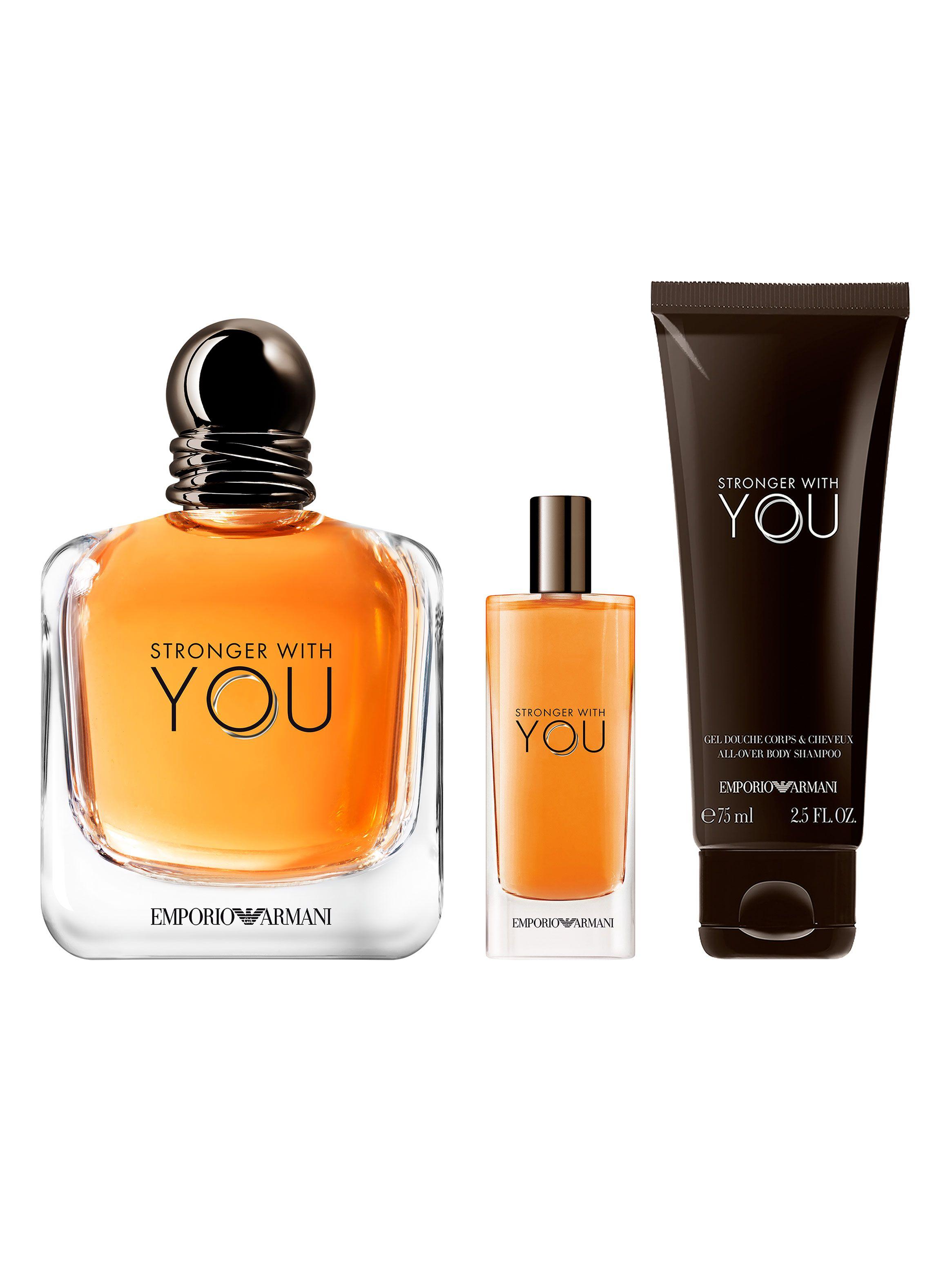 Set Perfume Giorgio Armani Stronger With You EDT Hombre 100 ml + EDT 15 ml + Gel 75 ml-0