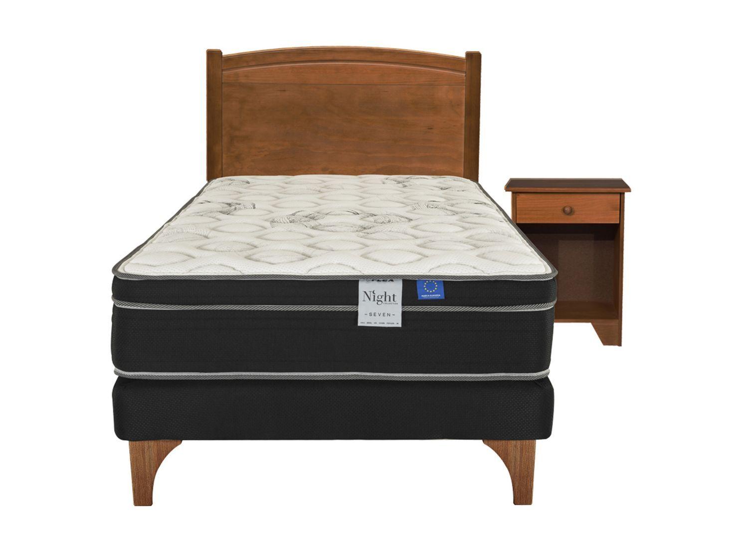 Set Cama Europea Seven 1.5 Plazas + Set Muebles Arezzo-1