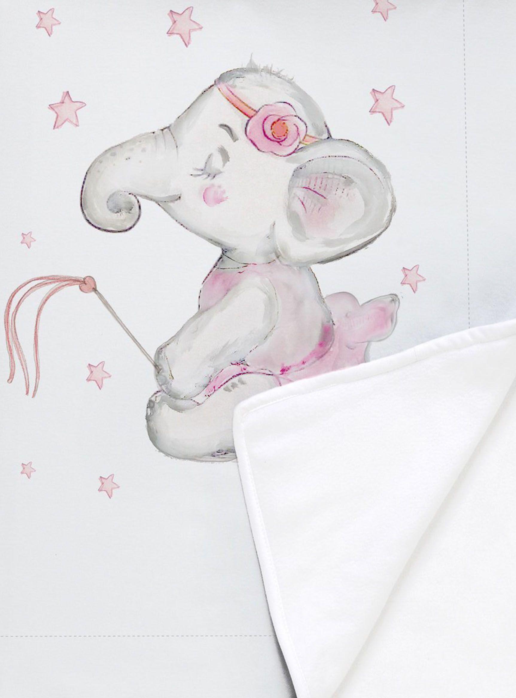 Manta Polar Infantil 100 x 70 cm Elefanta Tuyo Print-1