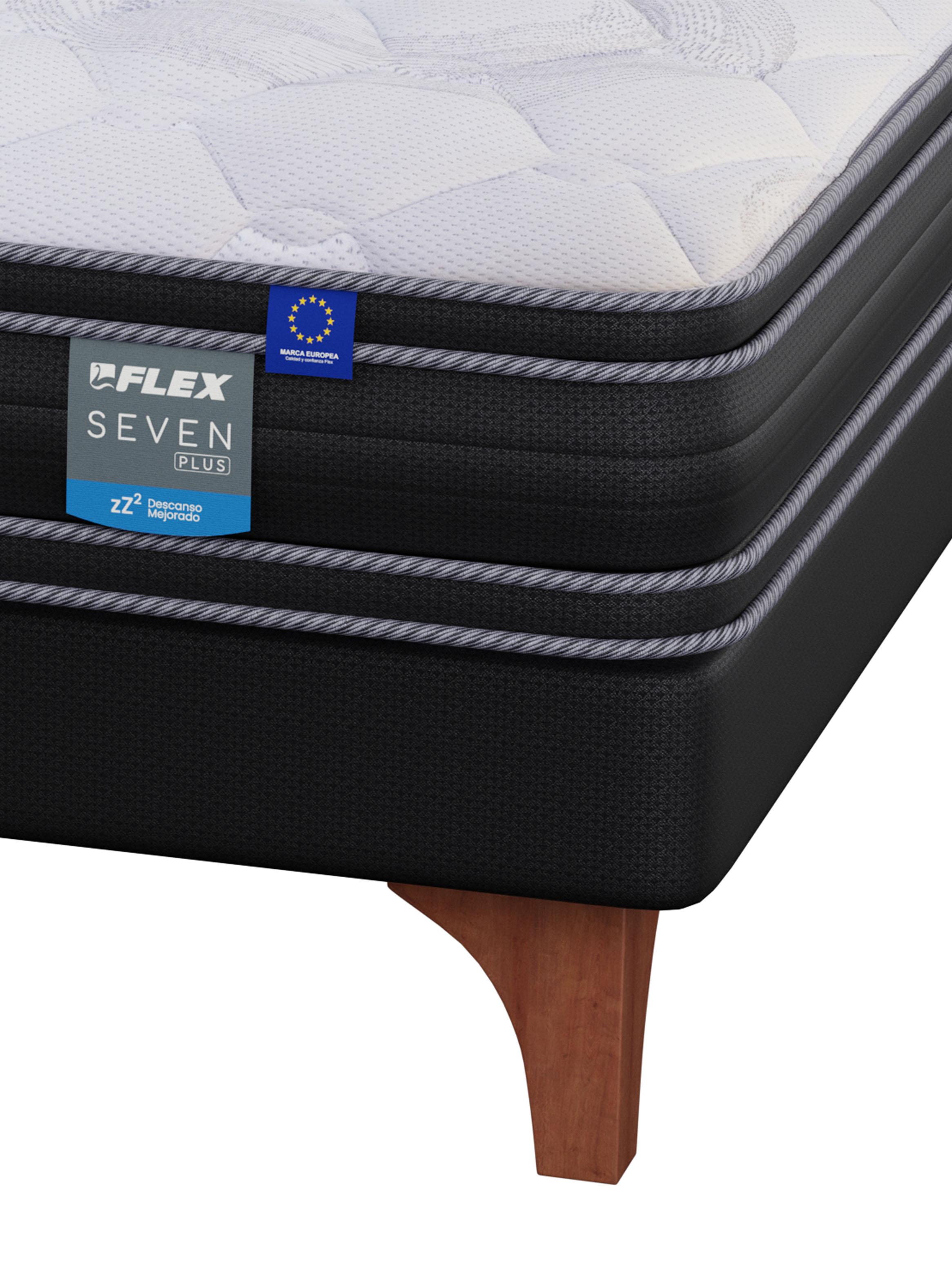 Cama Europea 1.5 Plaza Seven Plus 105x200 cm + Respaldo Modern-3