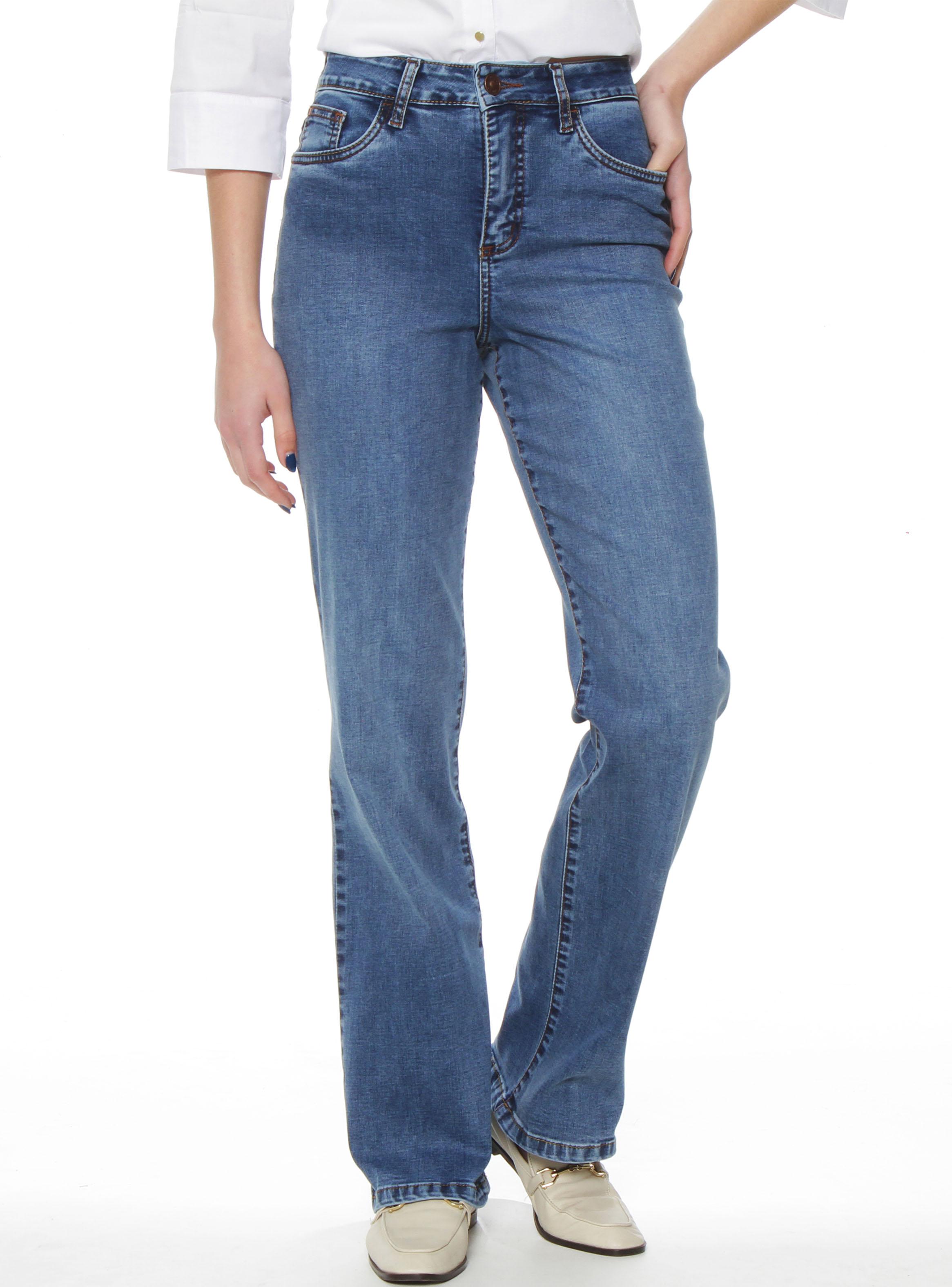 Jeans Recto Tiro Alto Pretina Básica 1 Botón P32-0