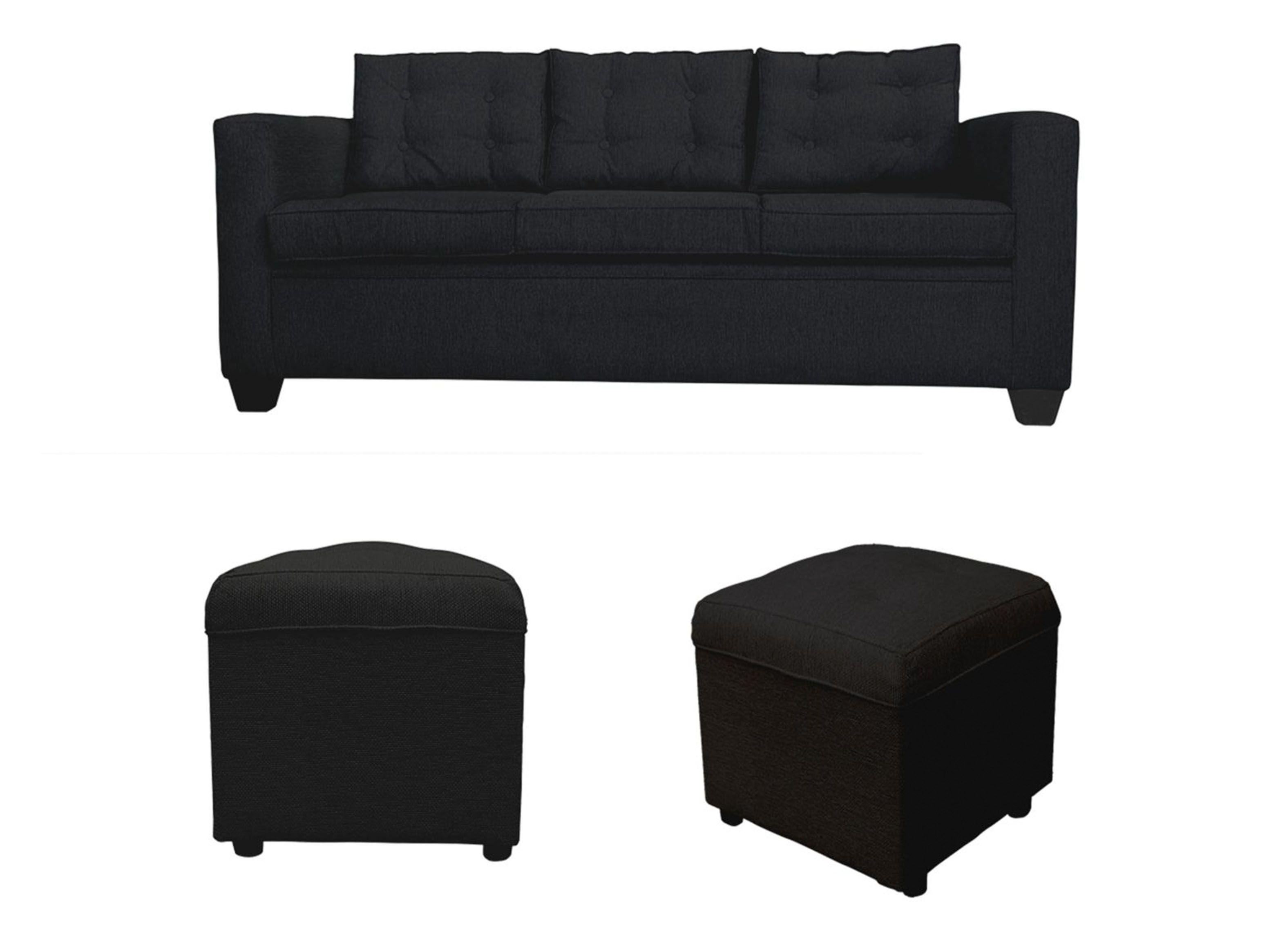 Juego de Living Rocky Sofá 3C + 2 Poufs-0