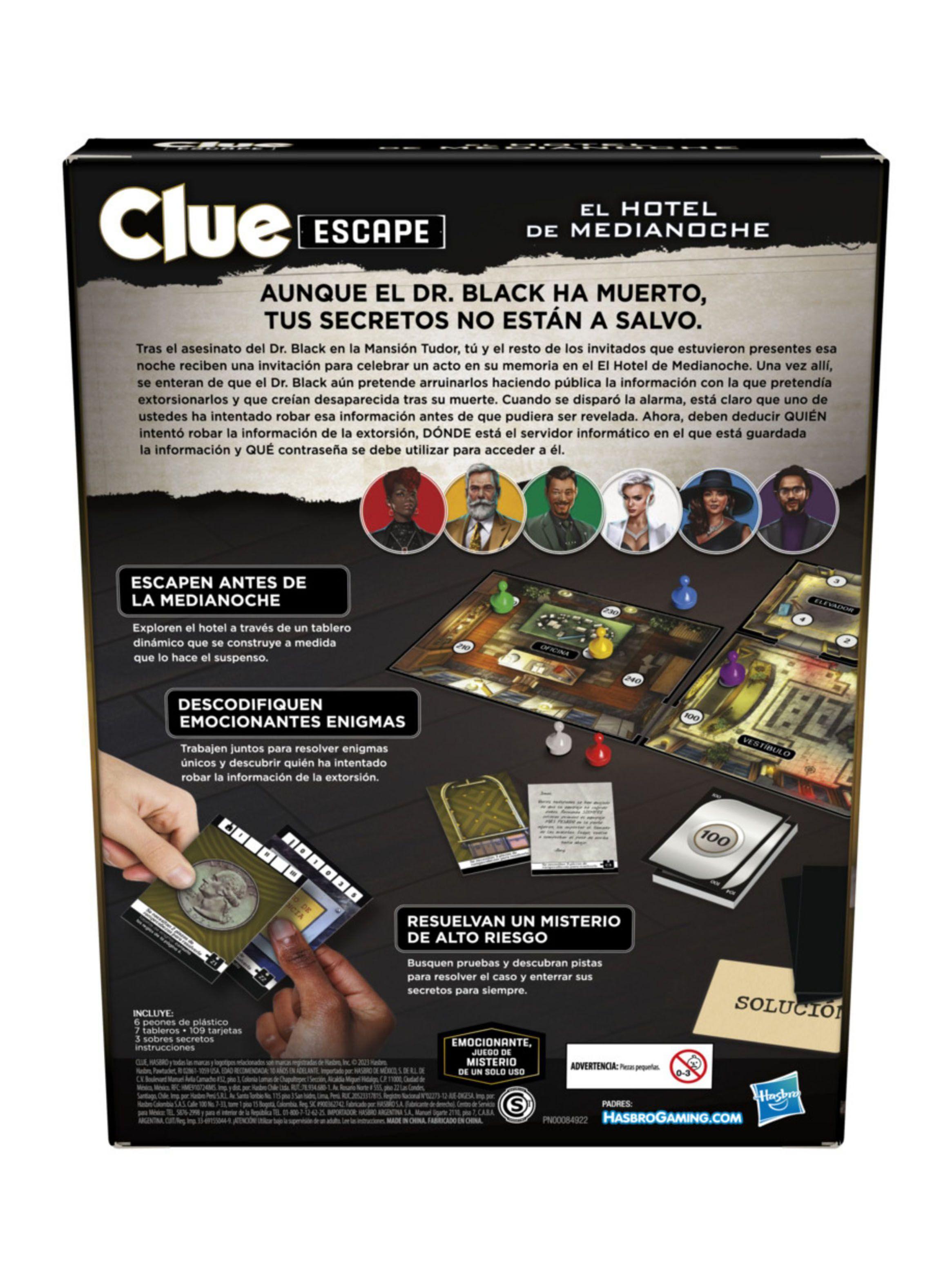 Juego de Mesa Clue Escape El Hotel de Medianoche-3