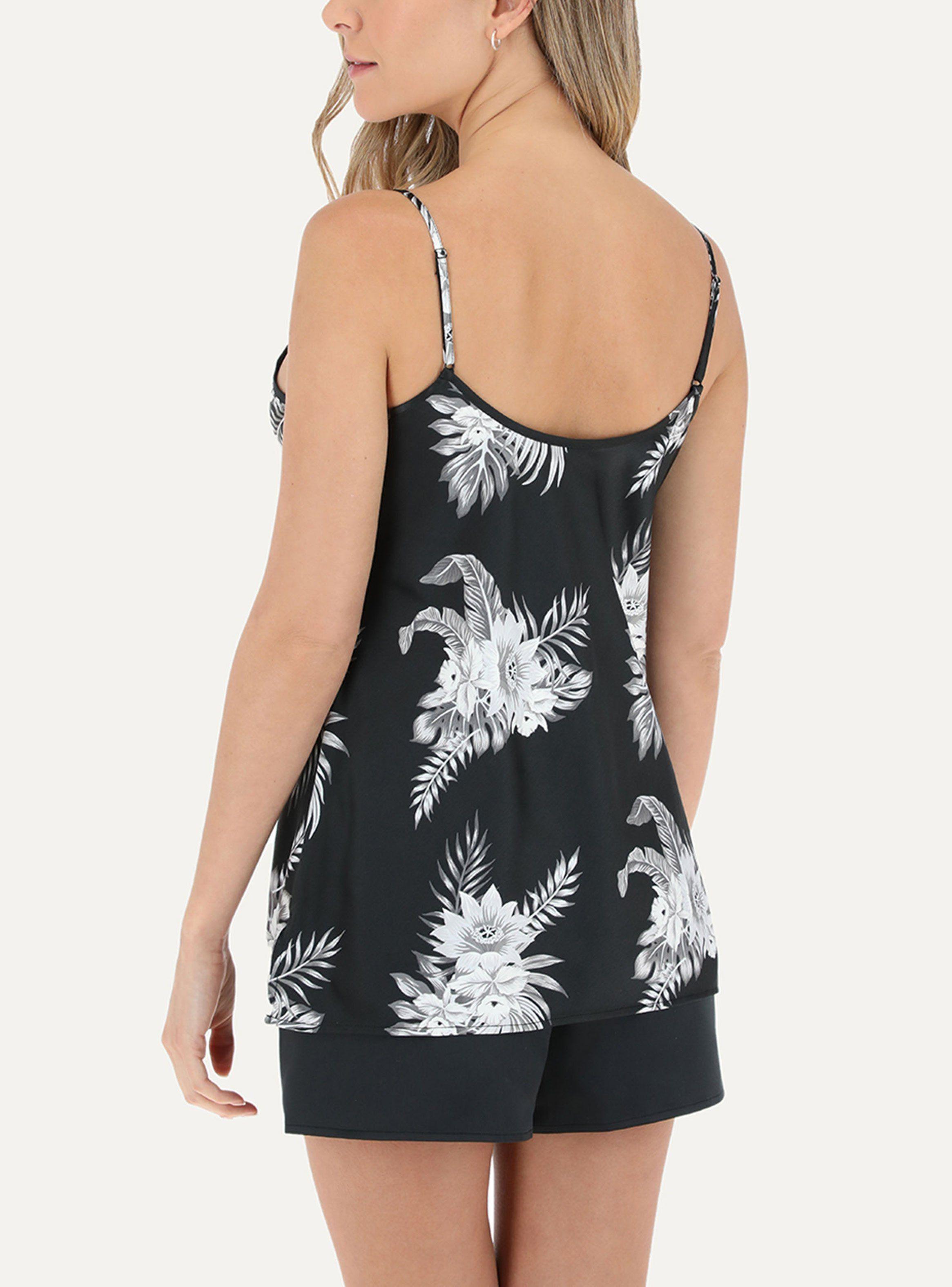 Pijama Flores 2 Piezas Top + Short Satín Print-1