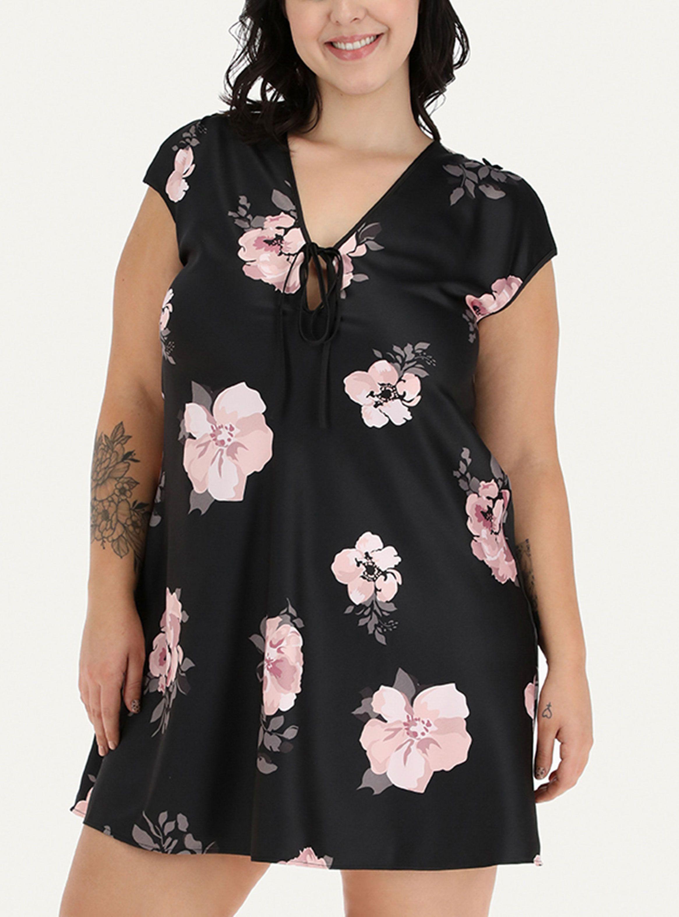 Camisola Flores Amarra Satín Print-0