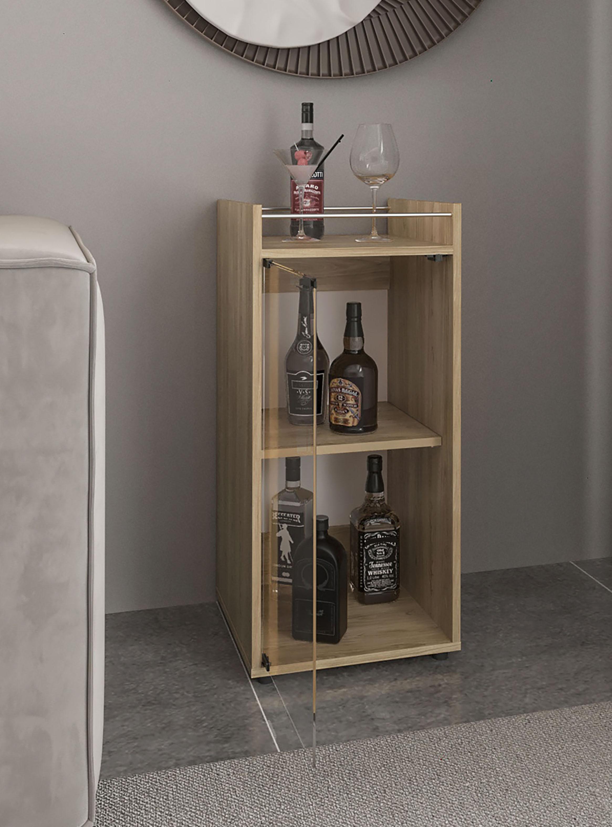 Bar Bajo Theba 1 Puerta Vidrio 81.3x38.1x37.6 cm Fresno-4