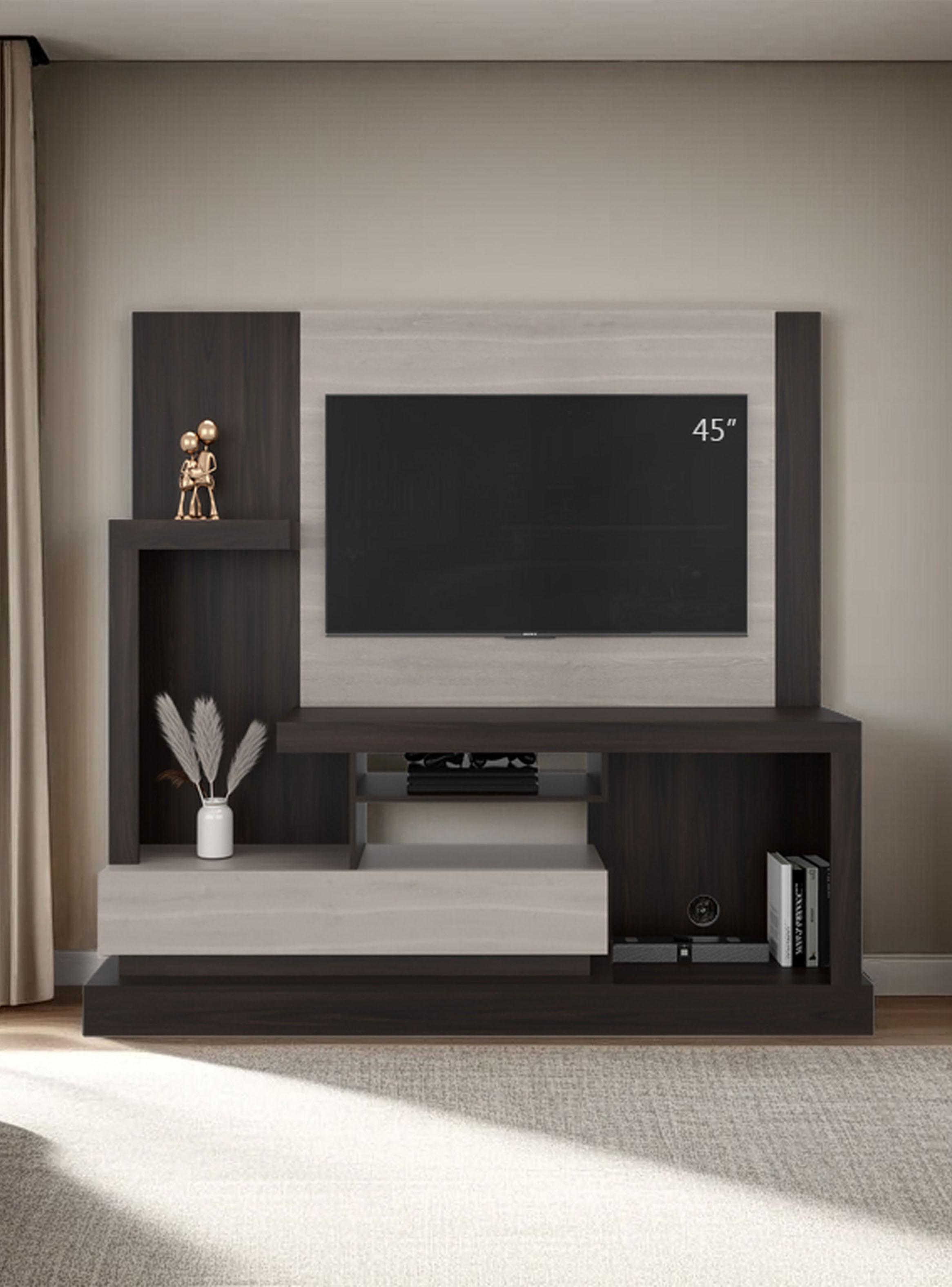 Estante TV 55' Alcaceres 1 Puerta 180x172.2x41.5 cm Nogal y Miel-4