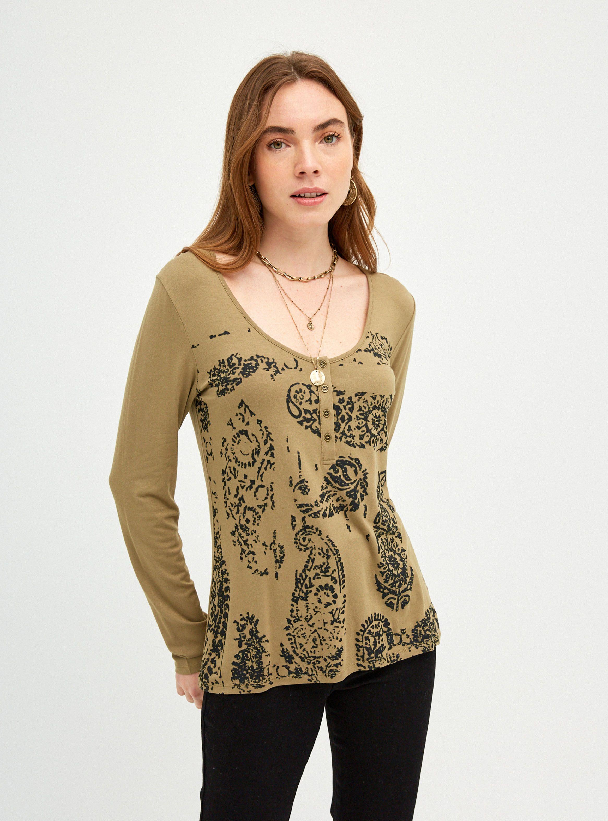 Polera Abotonado Estampado Localizado-0