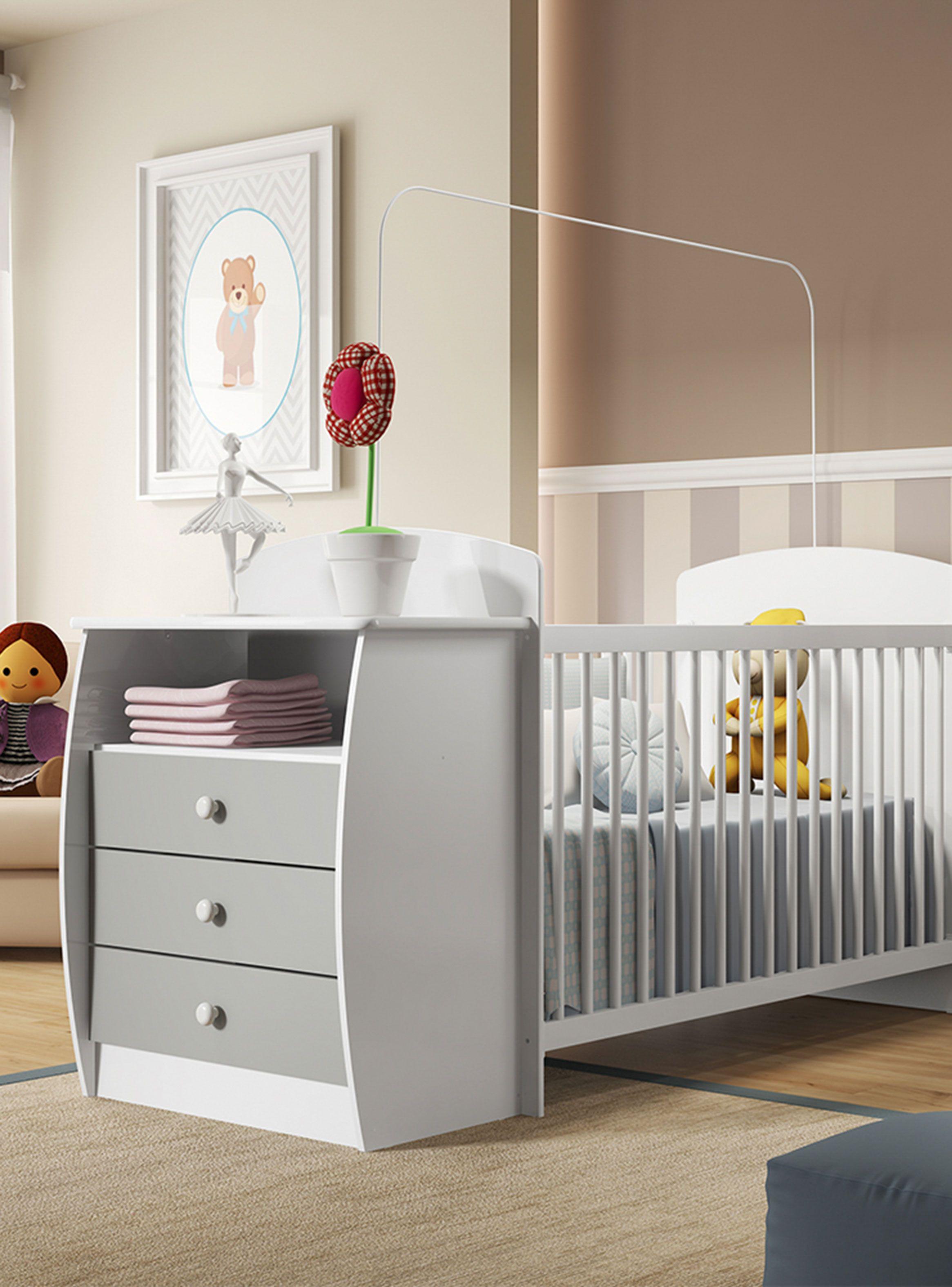 Cuna con Mudador Bambini Gris-5