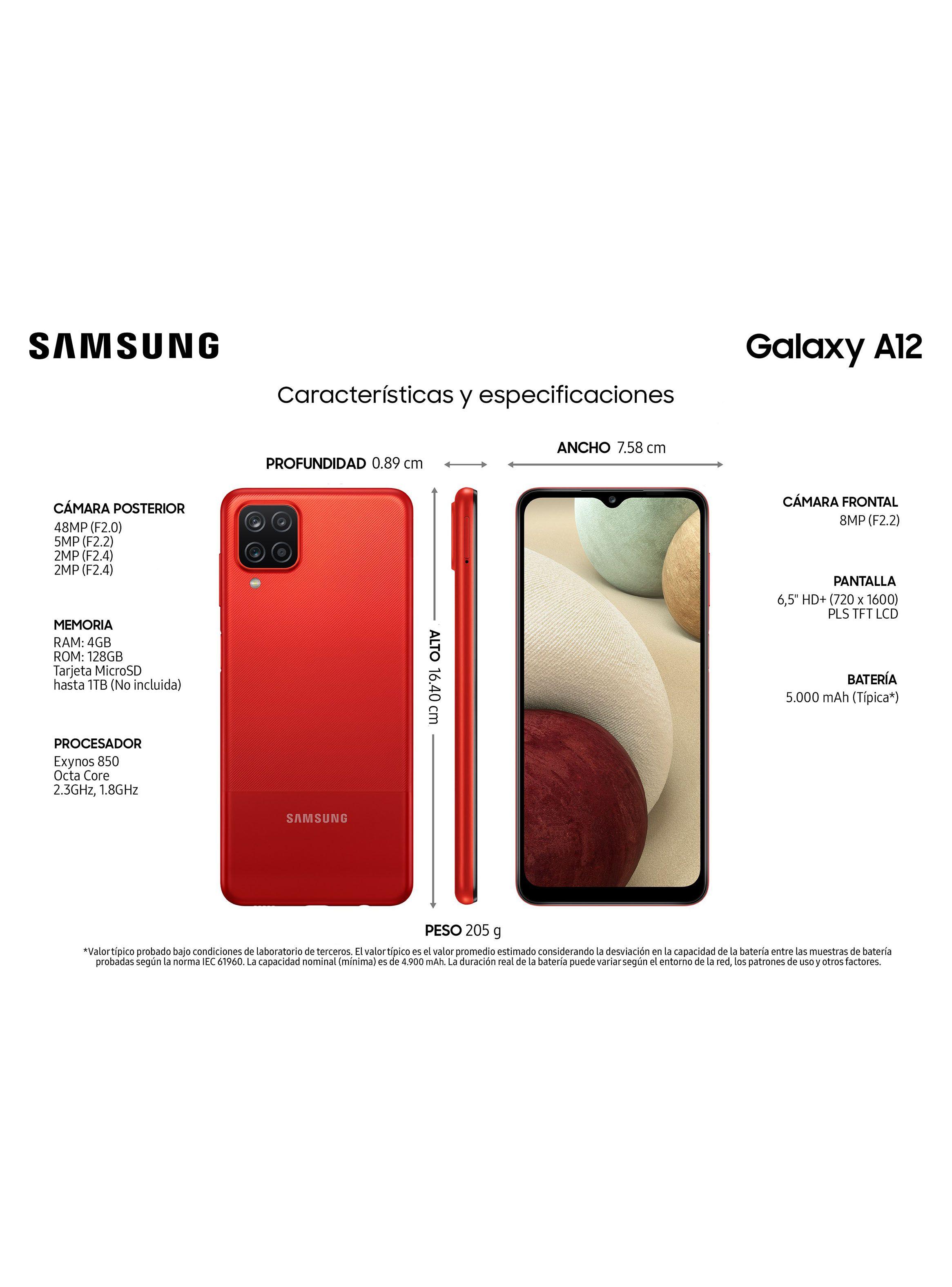 Smartphone Samsung Galaxy A12 128GB Rojo Liberado-1