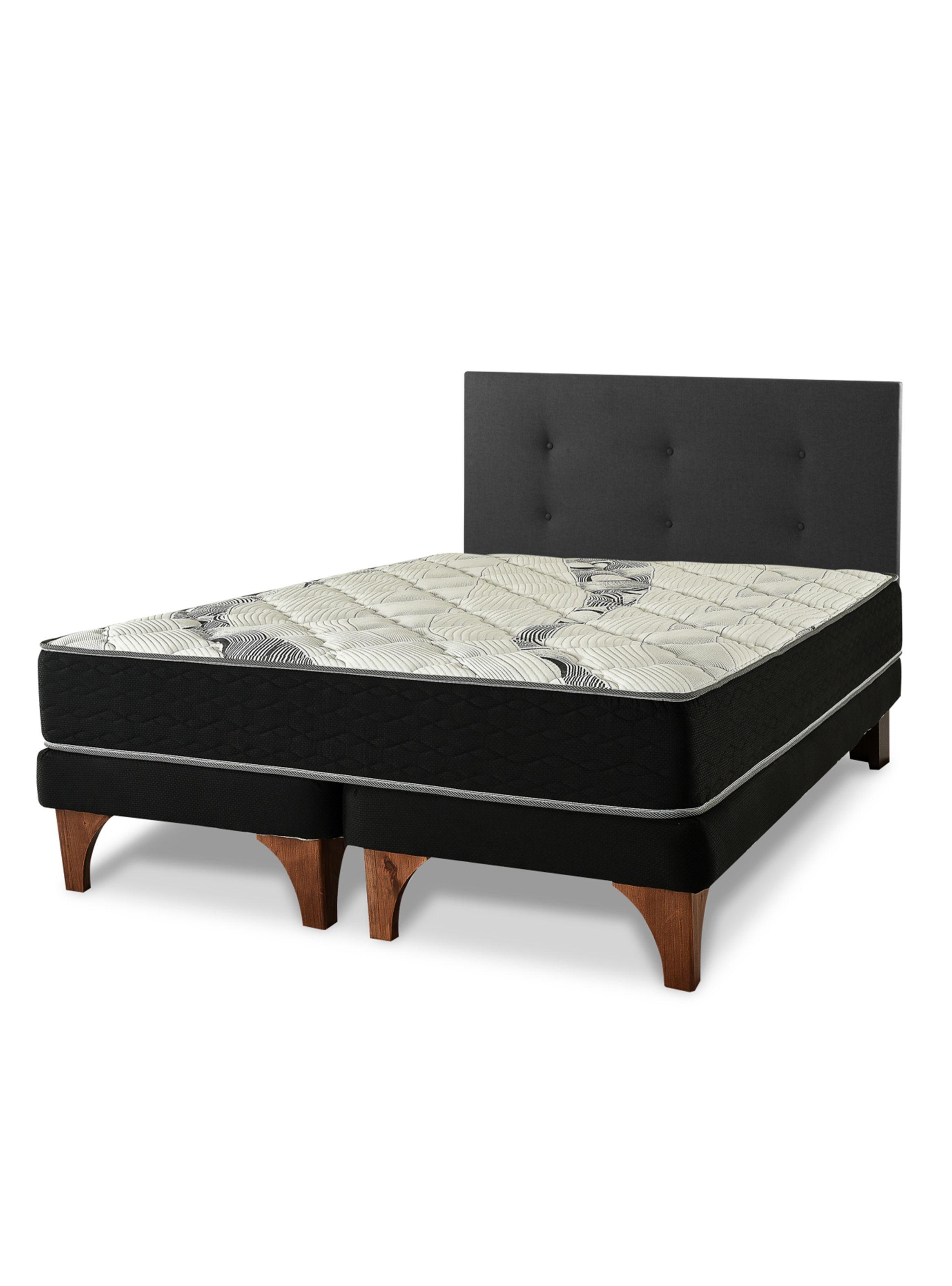 Cama Europea One 2 Plazas Base Dividida + Respaldo Royal-0