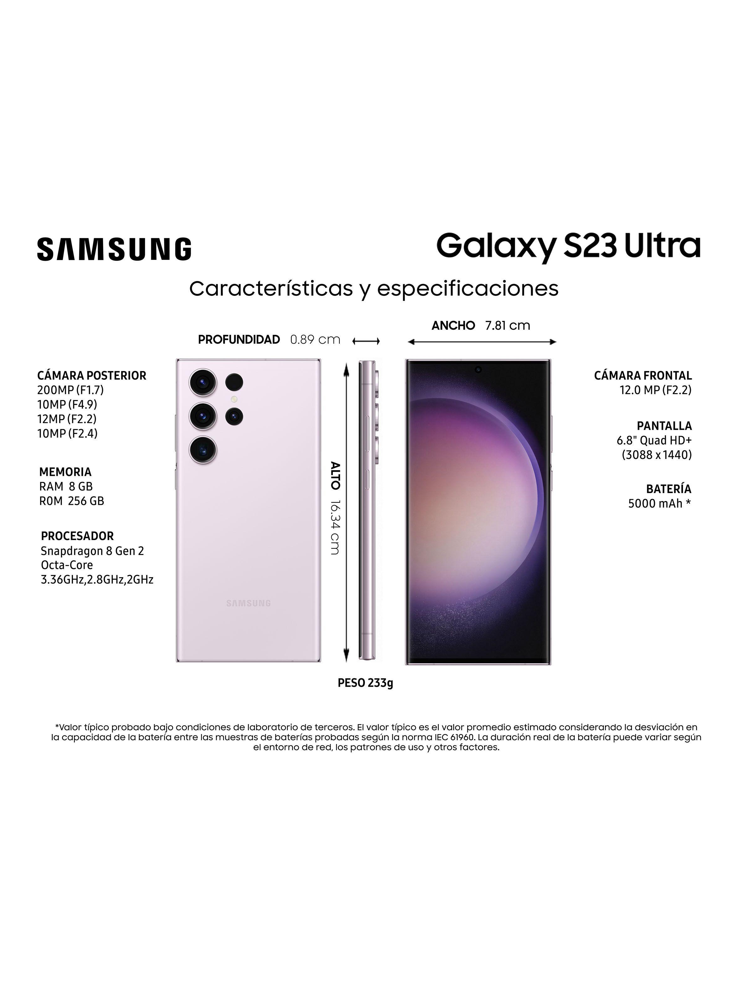 Smartphone Galaxy S23 Ultra 256GB 6.8" Lavender Liberado-4