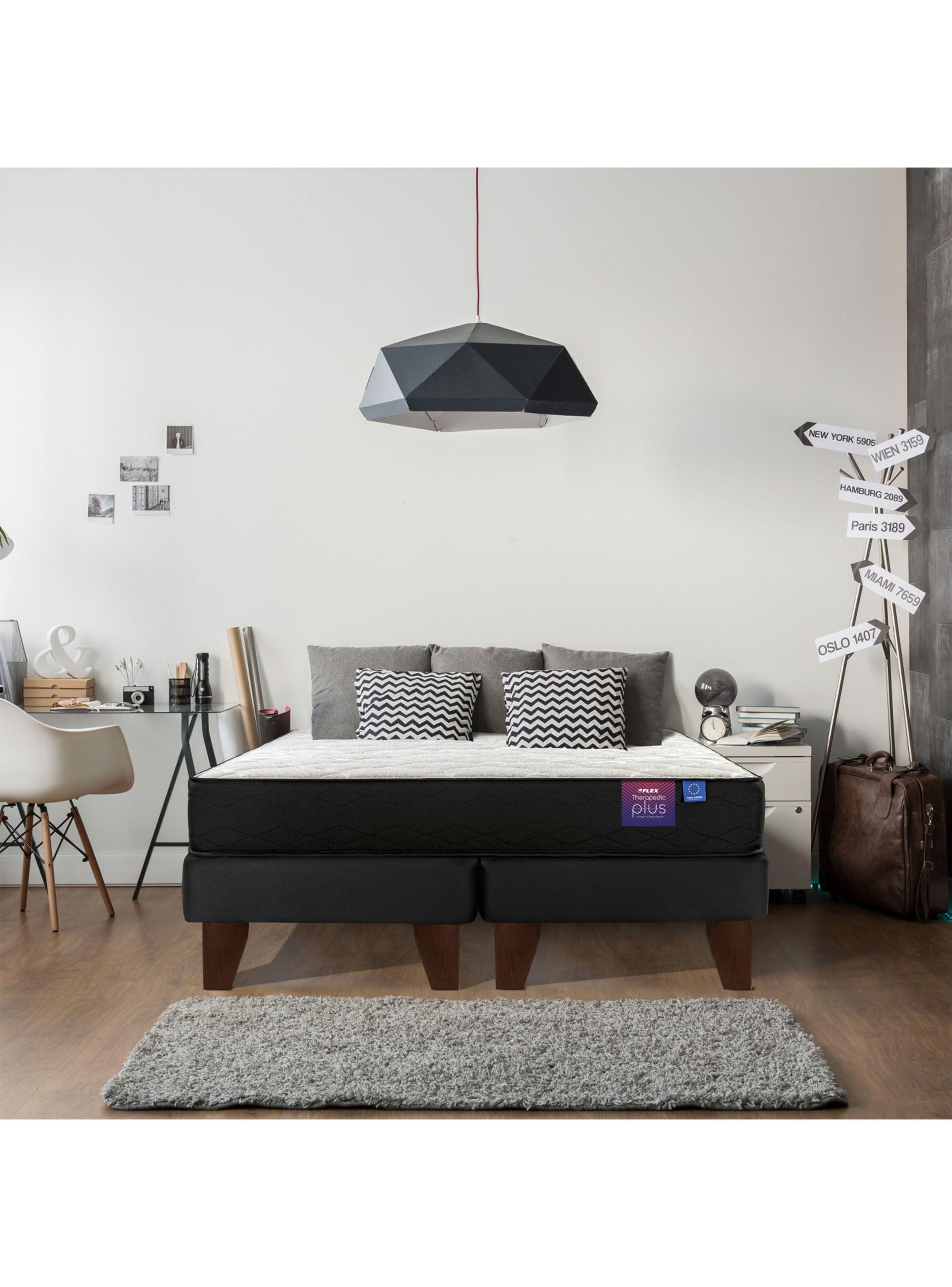 Cama Europea Flat Therapedic Plus 2 Plazas Base Dividida-4