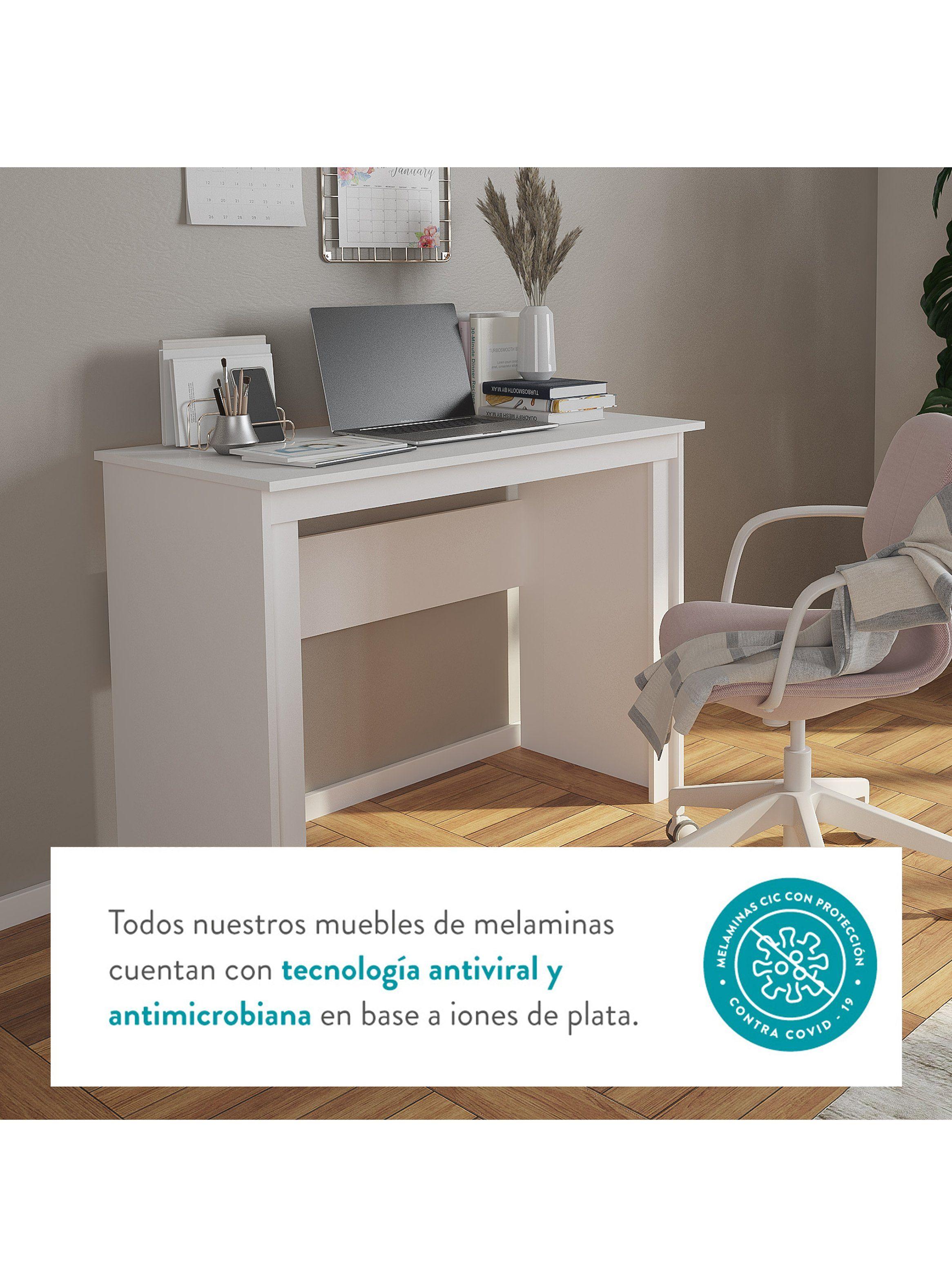 Escritorio Milan 2 Cajones Blanco/Café-4
