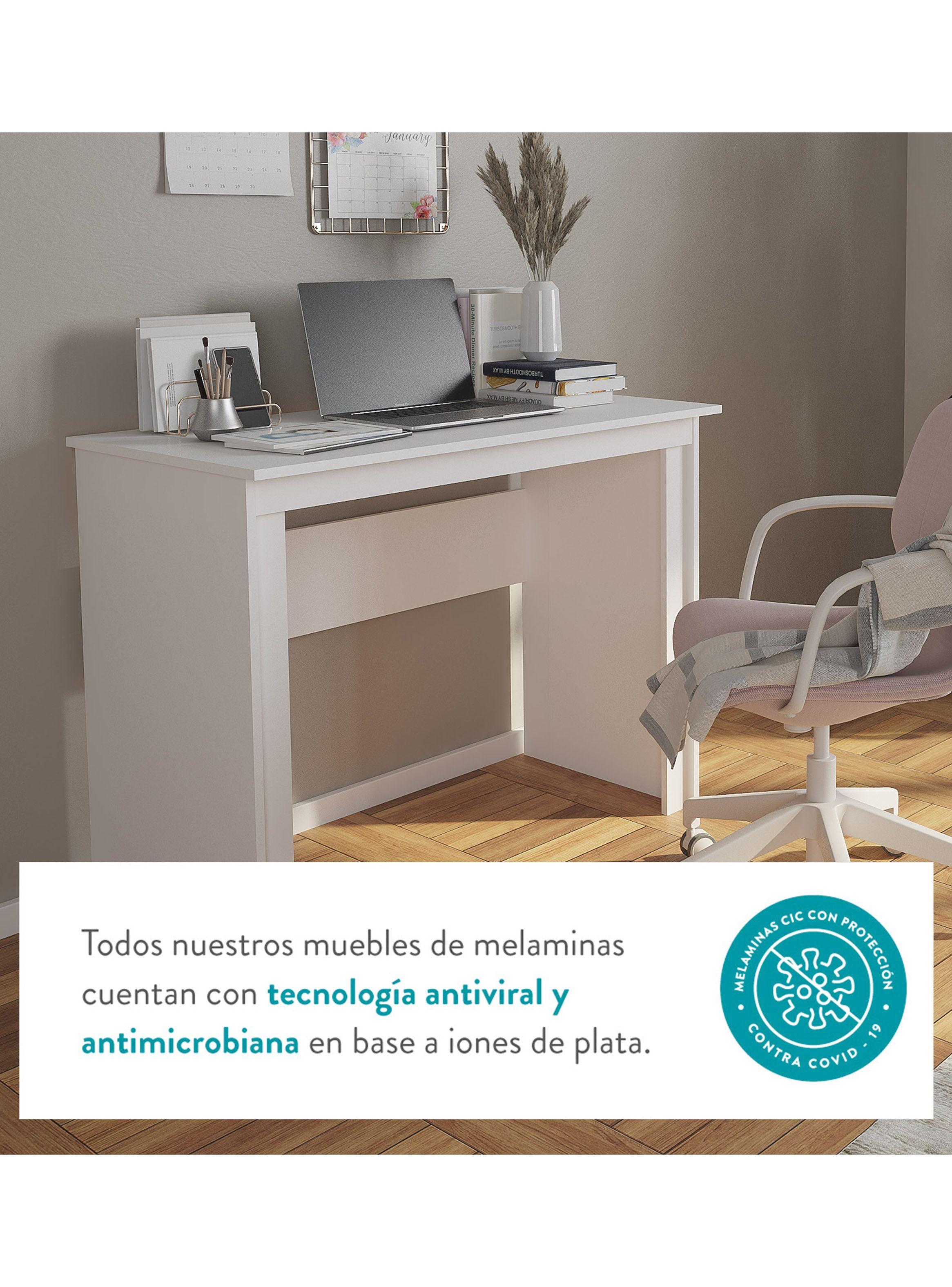 Escritorio Esquinero Palermo 1 Cajón 1 Puerta Blanco-4