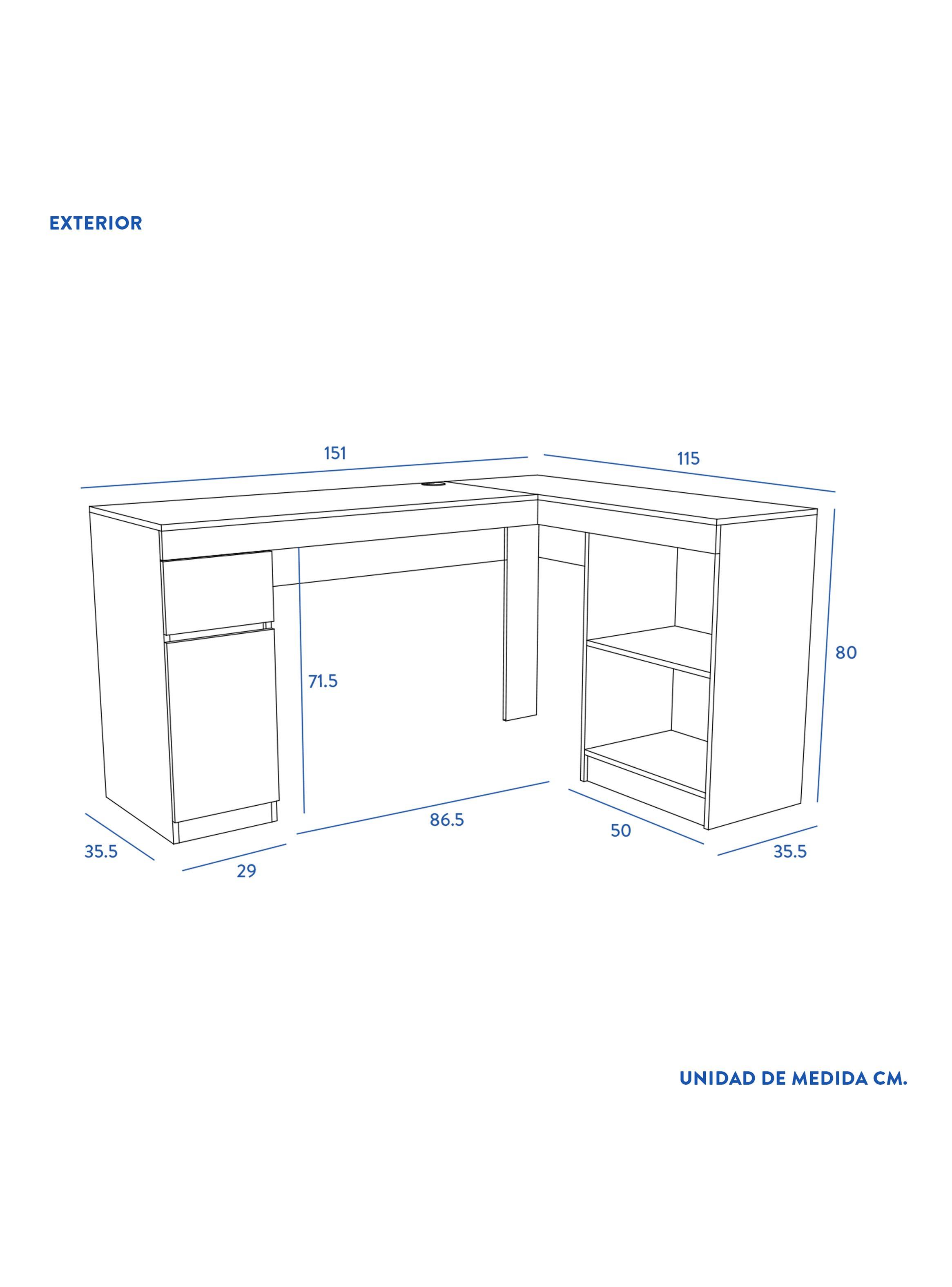 Escritorio Palermo 1 Cajón 1 Puerta Cerezo-2