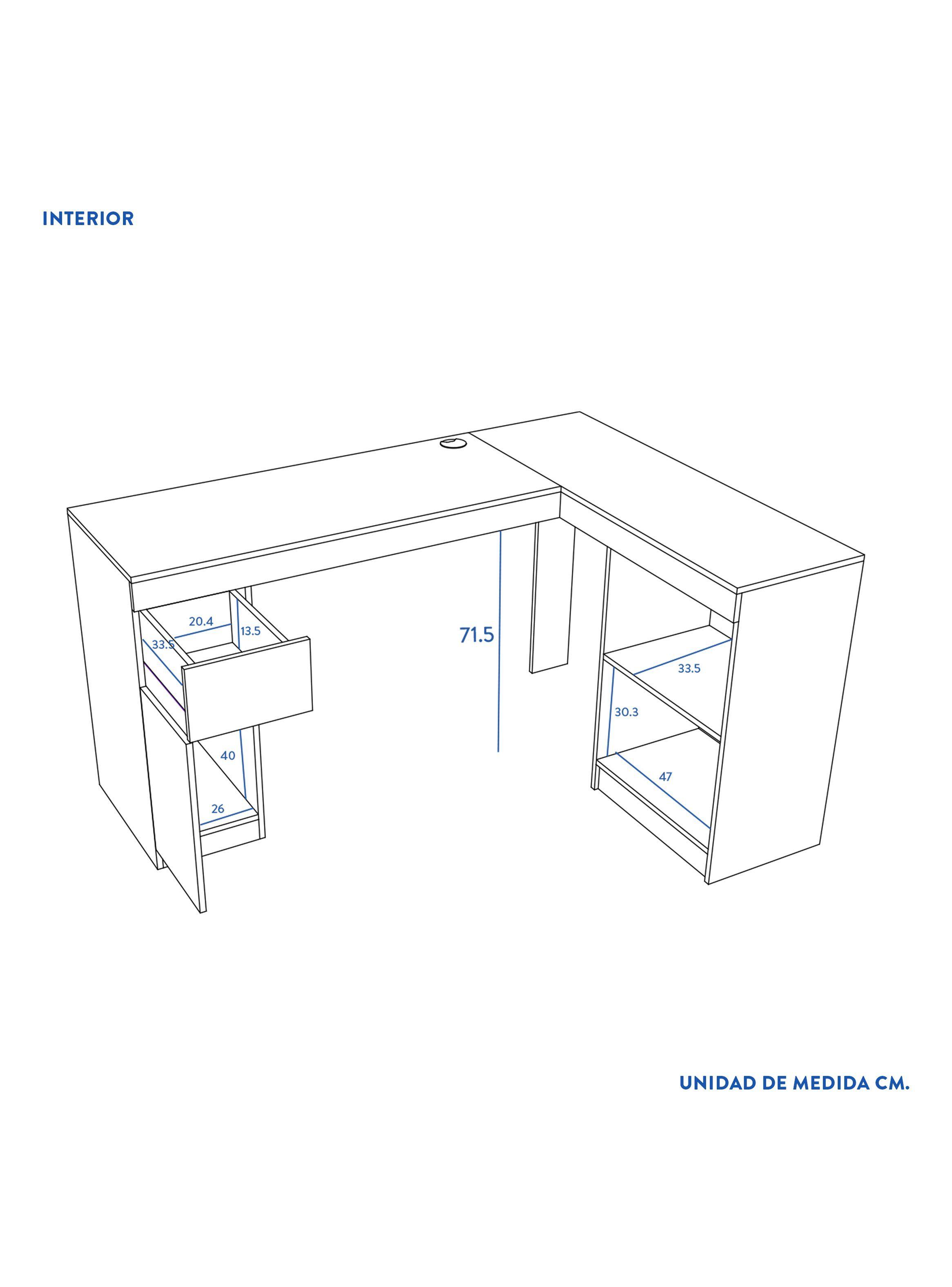Escritorio Palermo 1 Cajón 1 Puerta Chocolate-2