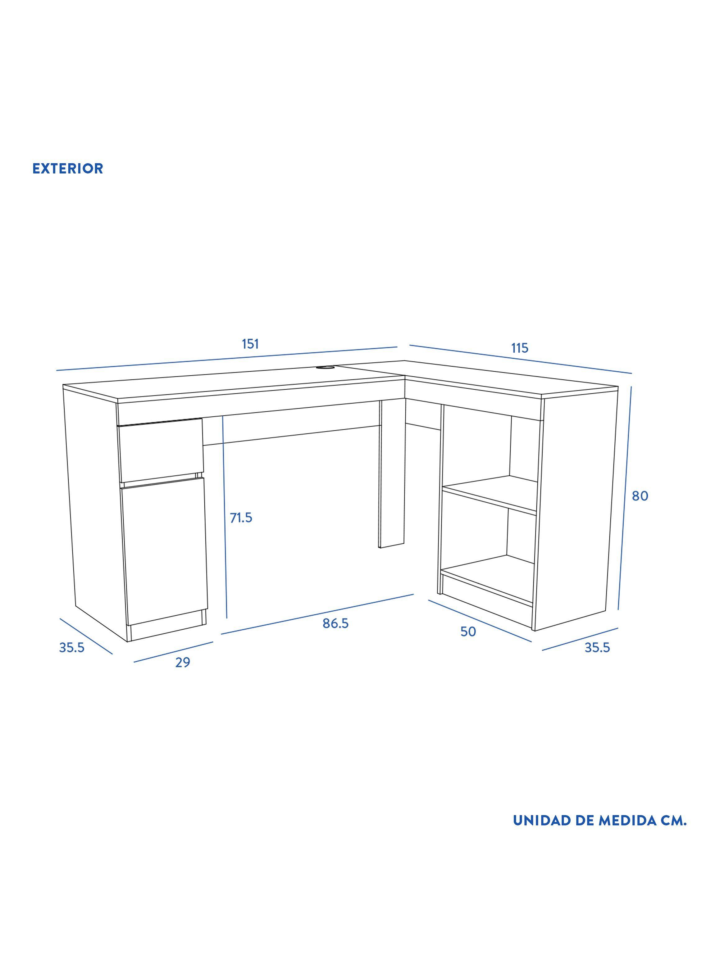 Escritorio Palermo 1 Cajón 1 Puerta Chocolate-1