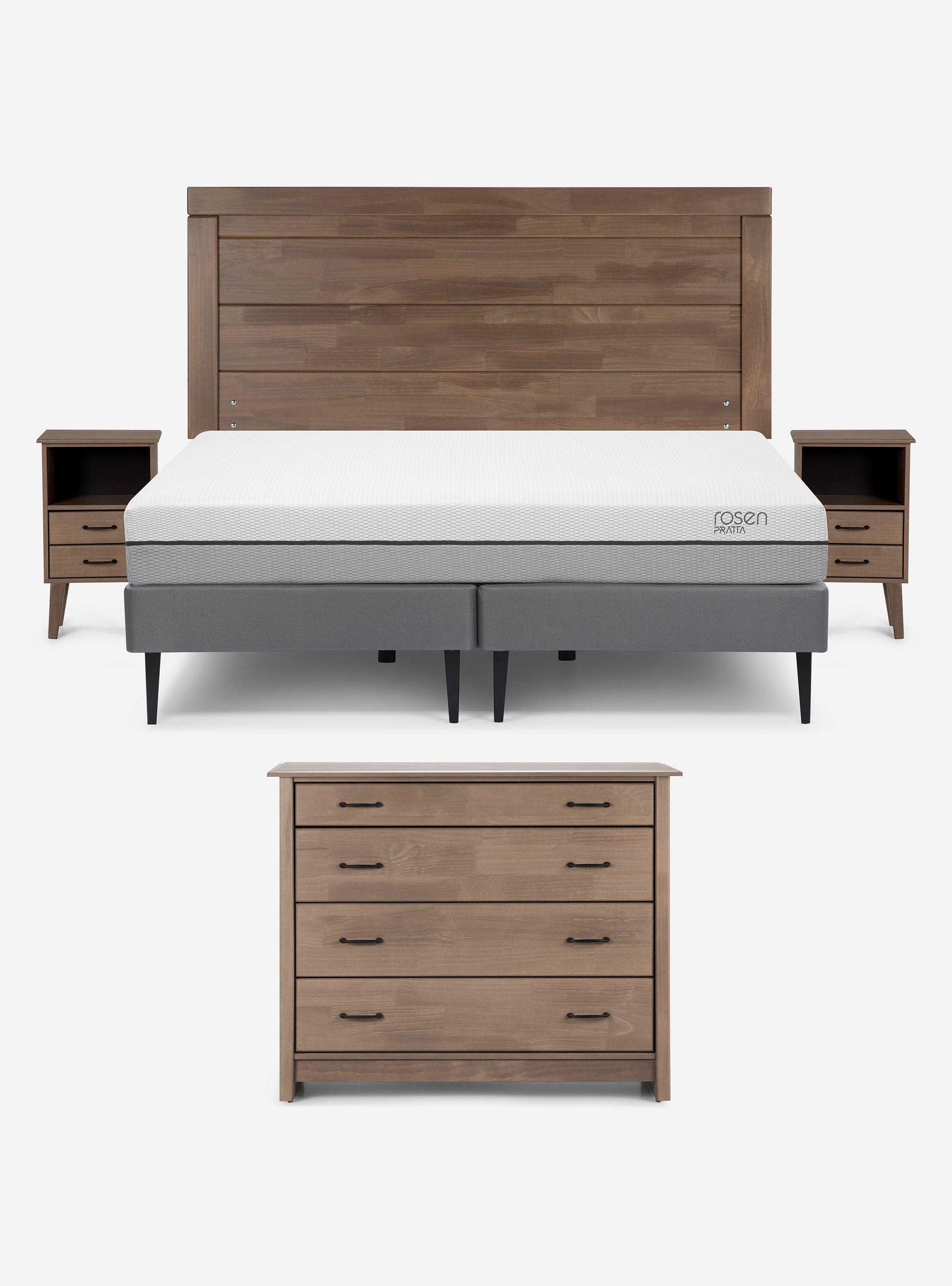 Cama Europea Pratta 2 Plazas + Set de Muebles-0