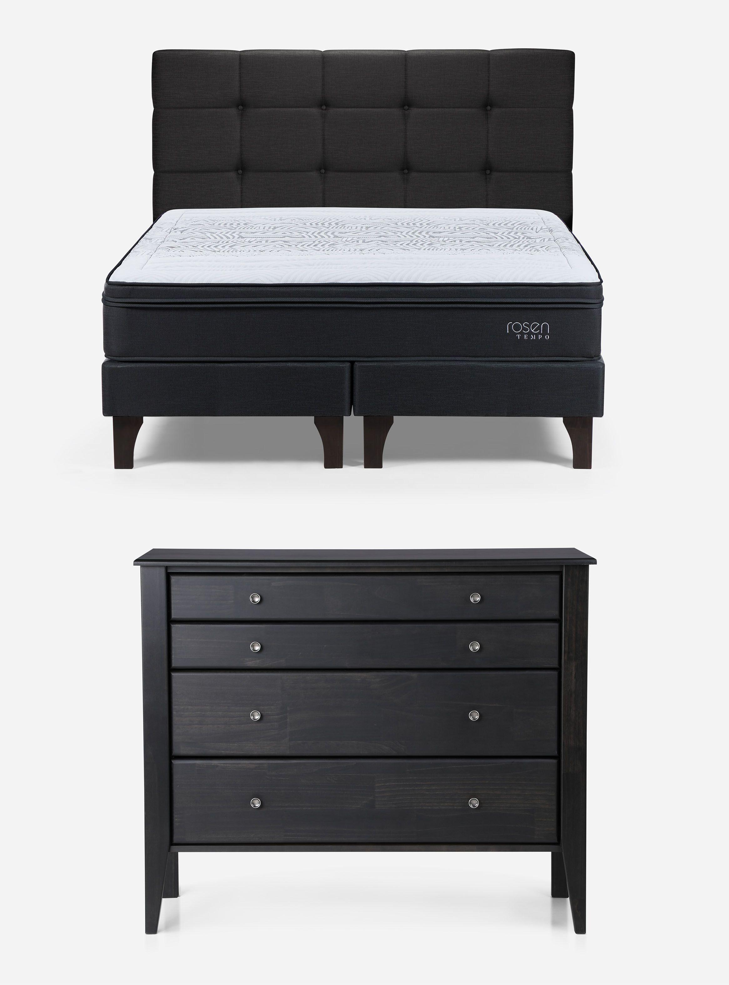 Cama Europea Tempo 2 Plazas + Set de Muebles-2
