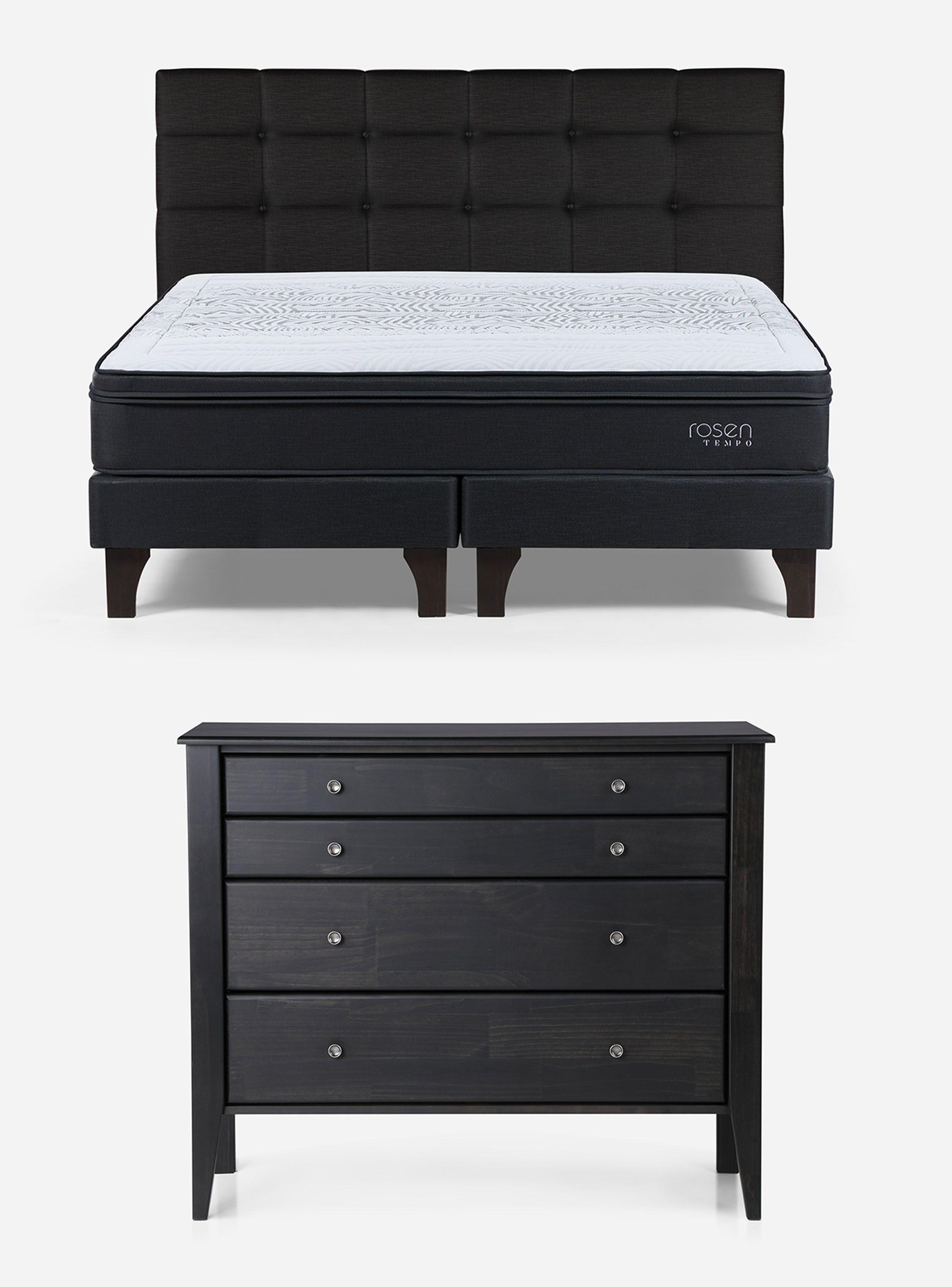 Cama Europea Tempo King + Set de Muebles Issey-2