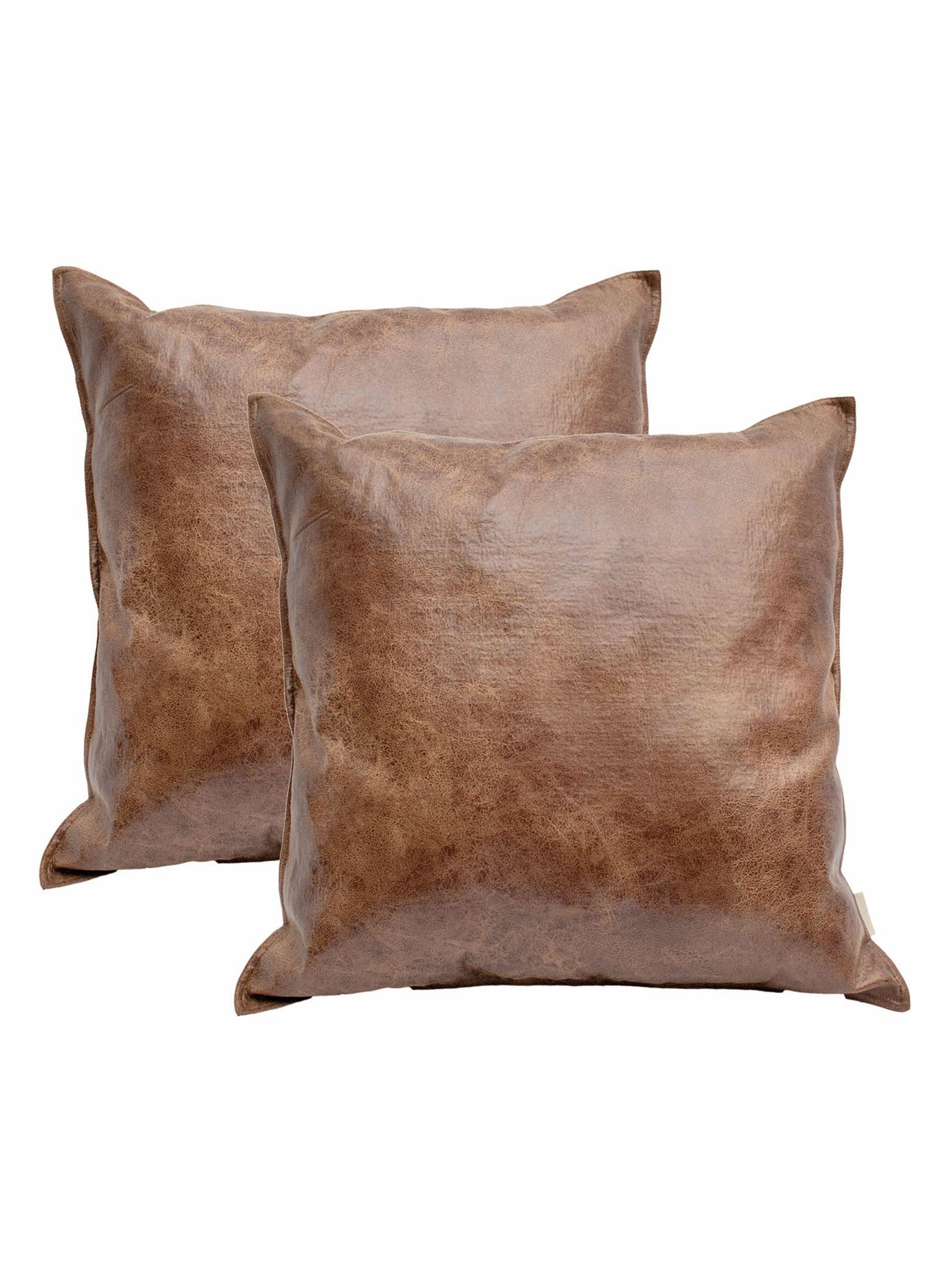 Pack Ines Johnson Cojín Deco Cuero 50 x 50-0