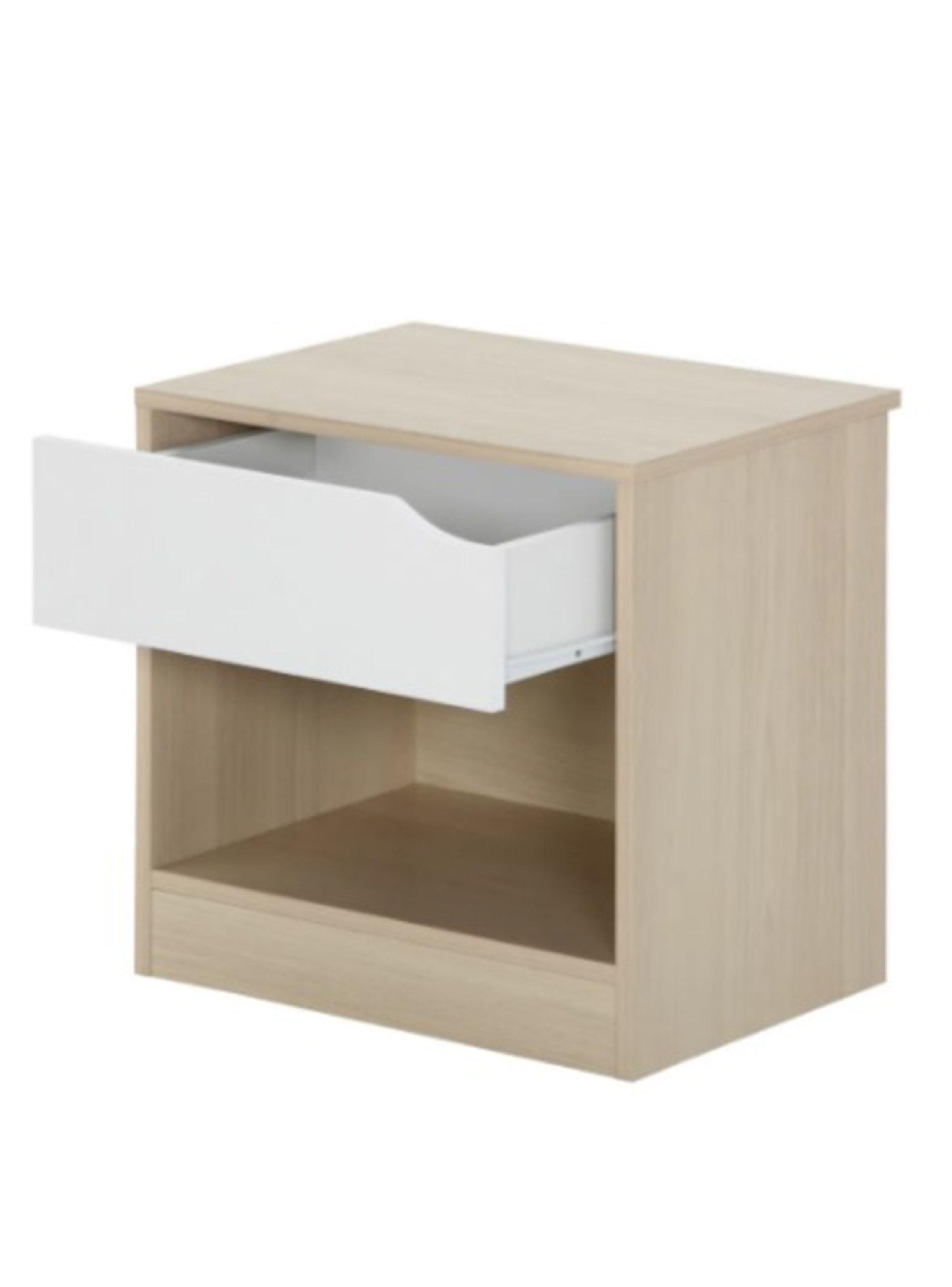 Velador 1 Cajón Compaq Blanc-3